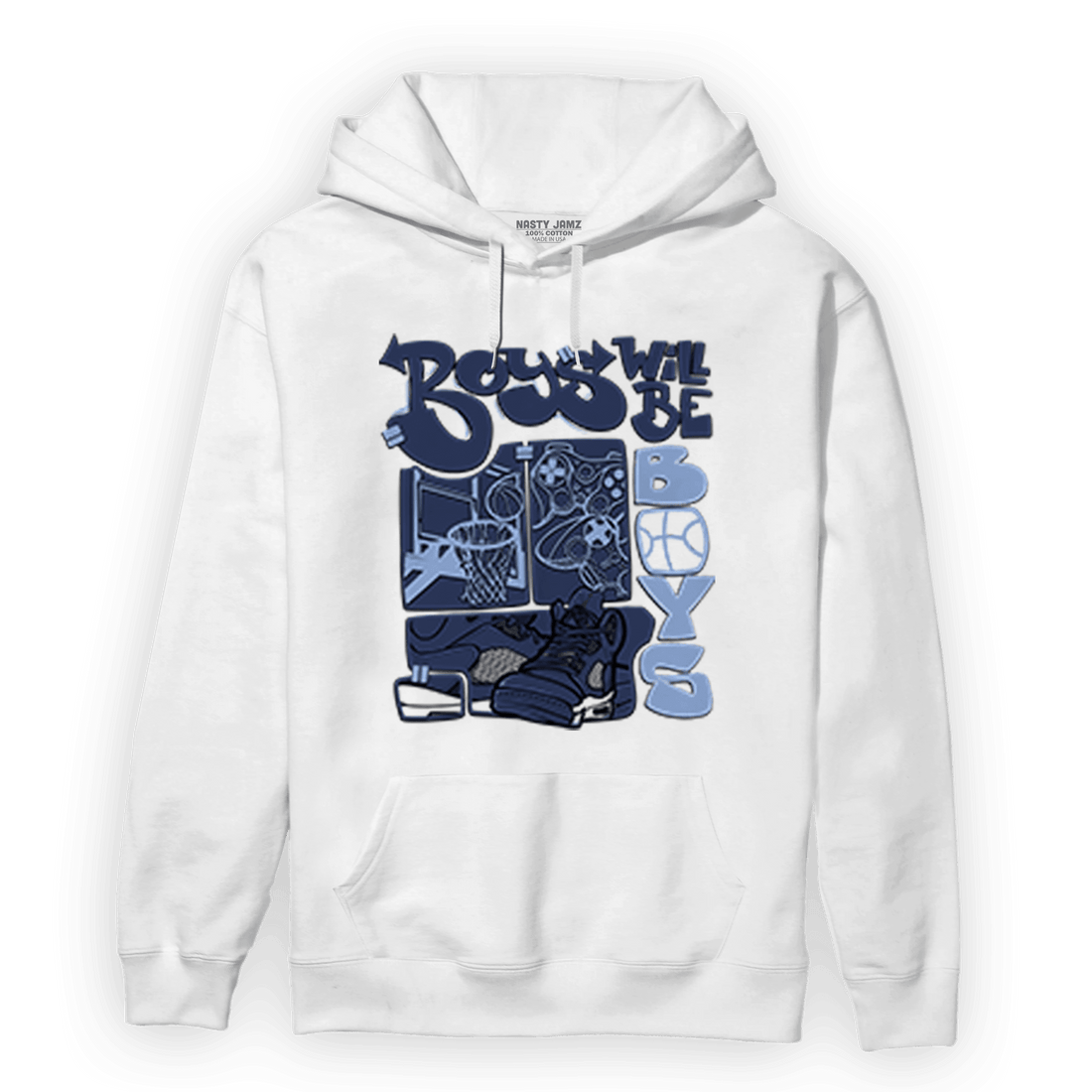 Midnight Navy 5s Hoodie Match Boys Will Be Boys - NastyJamz