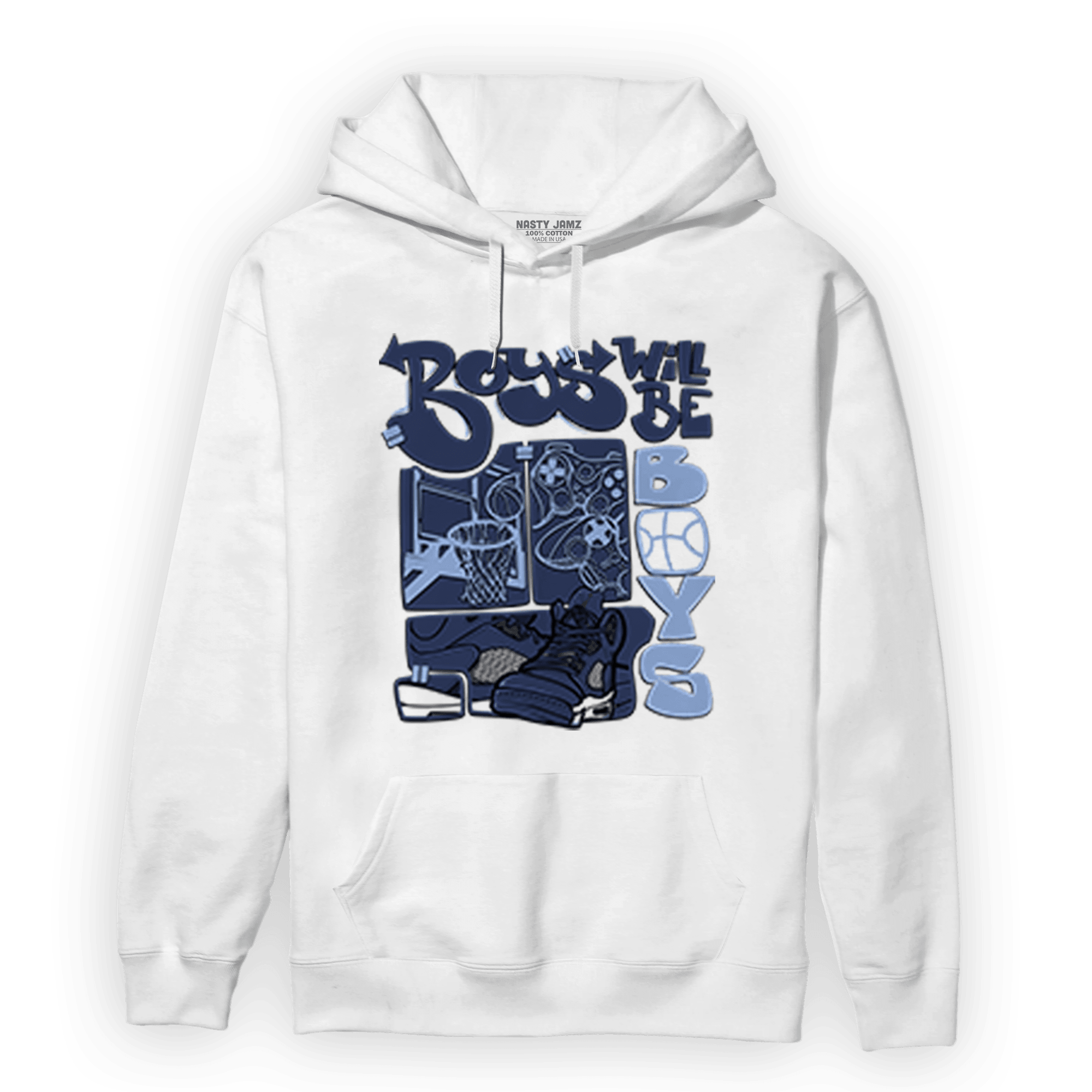 Midnight Navy 5s Hoodie Match Boys Will Be Boys - NastyJamz