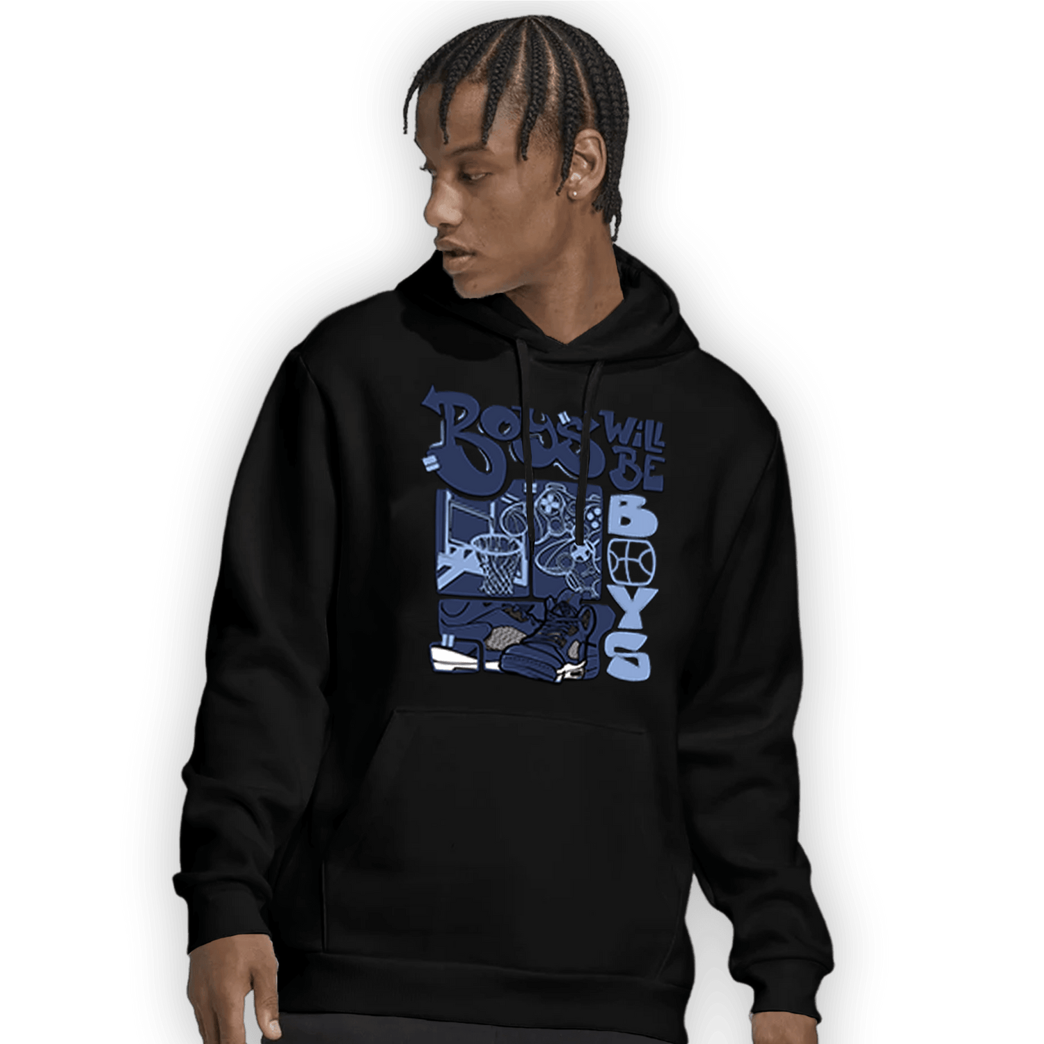 Midnight Navy 5s Hoodie Match Boys Will Be Boys - NastyJamz
