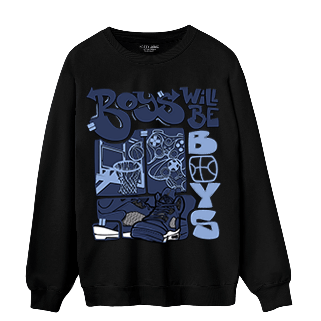 Midnight Navy 5s Sweatshirt Match Boys Will Be Boys - NastyJamz