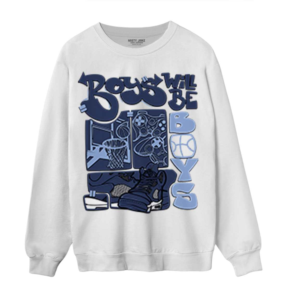 Midnight Navy 5s Sweatshirt Match Boys Will Be Boys - NastyJamz