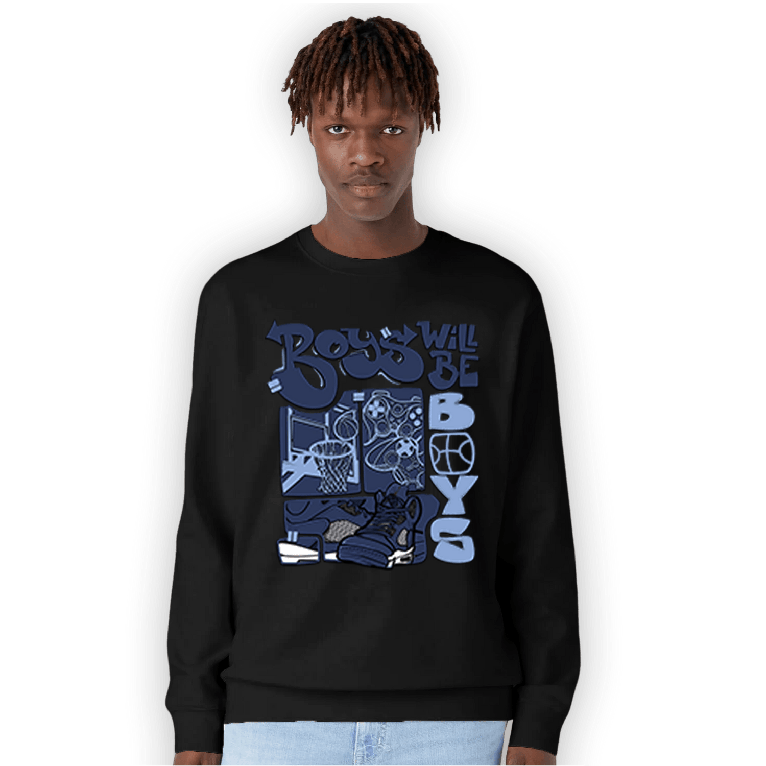 Midnight Navy 5s Sweatshirt Match Boys Will Be Boys - NastyJamz