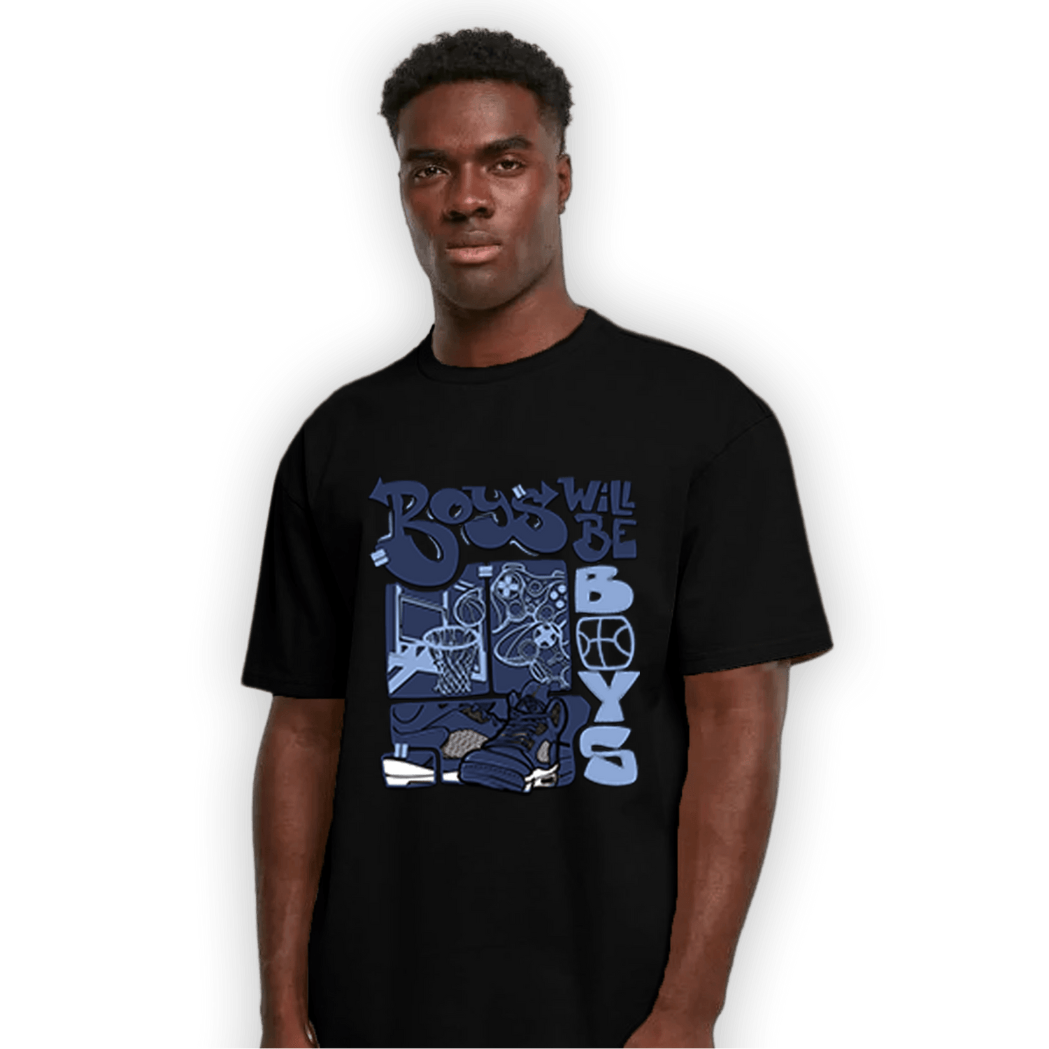 Midnight Navy 5s T Shirt Match Boys Will Be Boys - NastyJamz