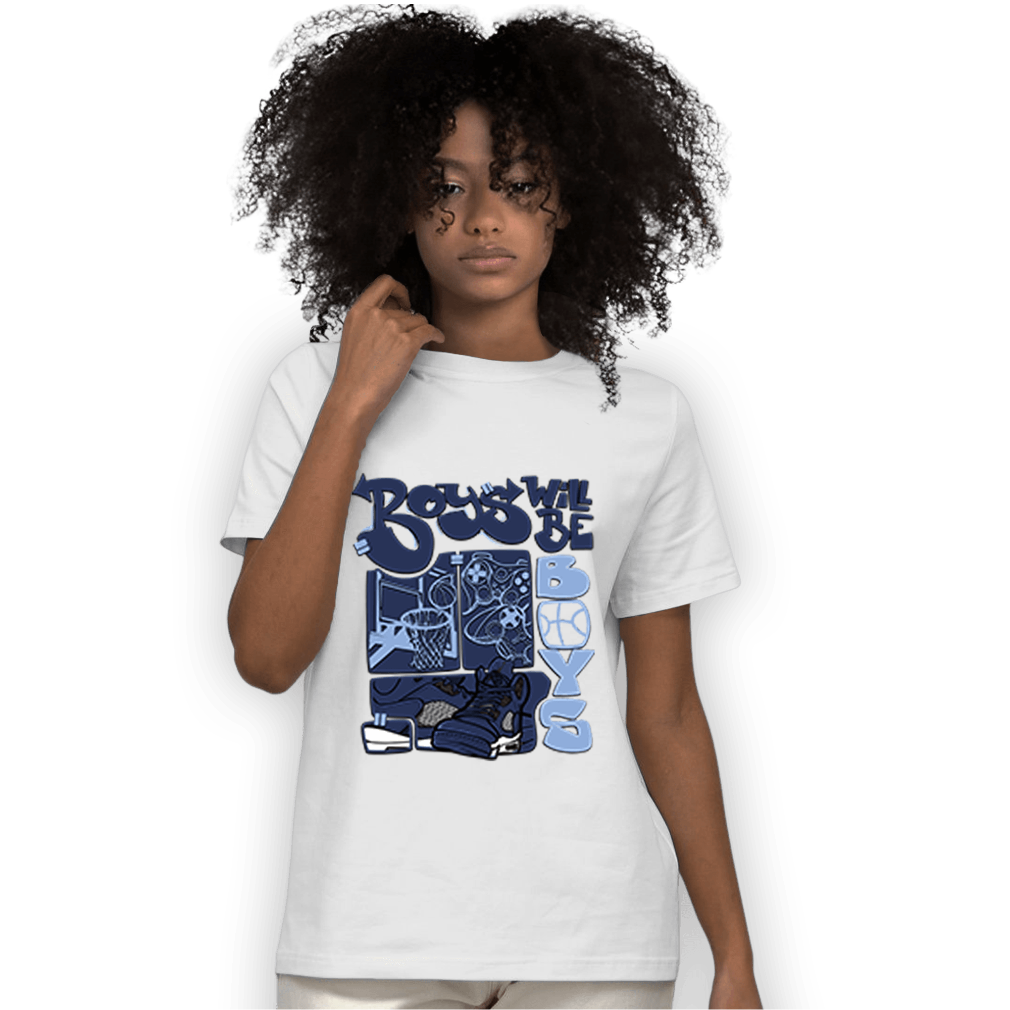 Midnight Navy 5s T Shirt Match Boys Will Be Boys - NastyJamz