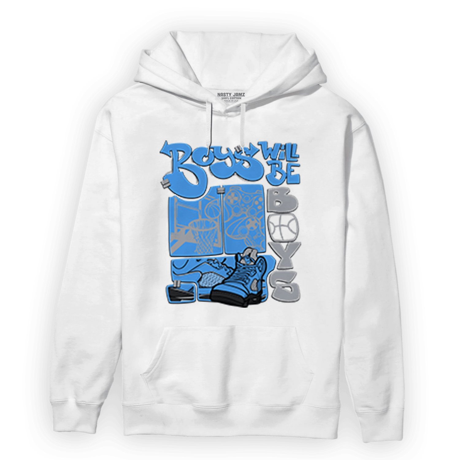 University Blue 5s Hoodie Match Boys Will Be Boys - NastyJamz