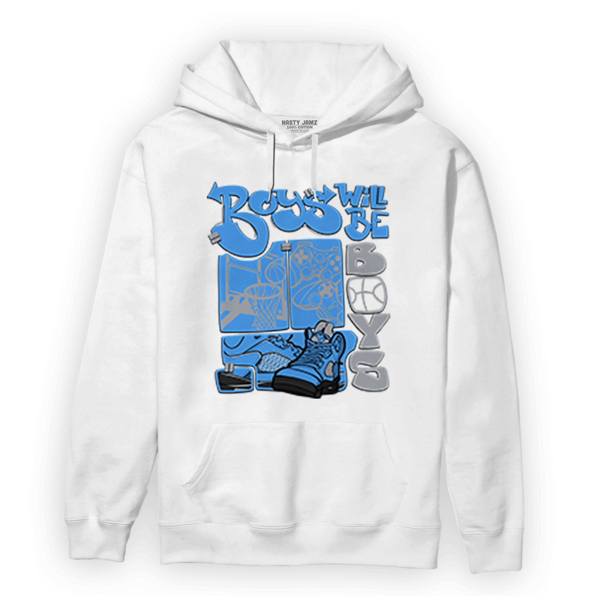 University Blue 5s Hoodie Match Boys Will Be Boys - NastyJamz