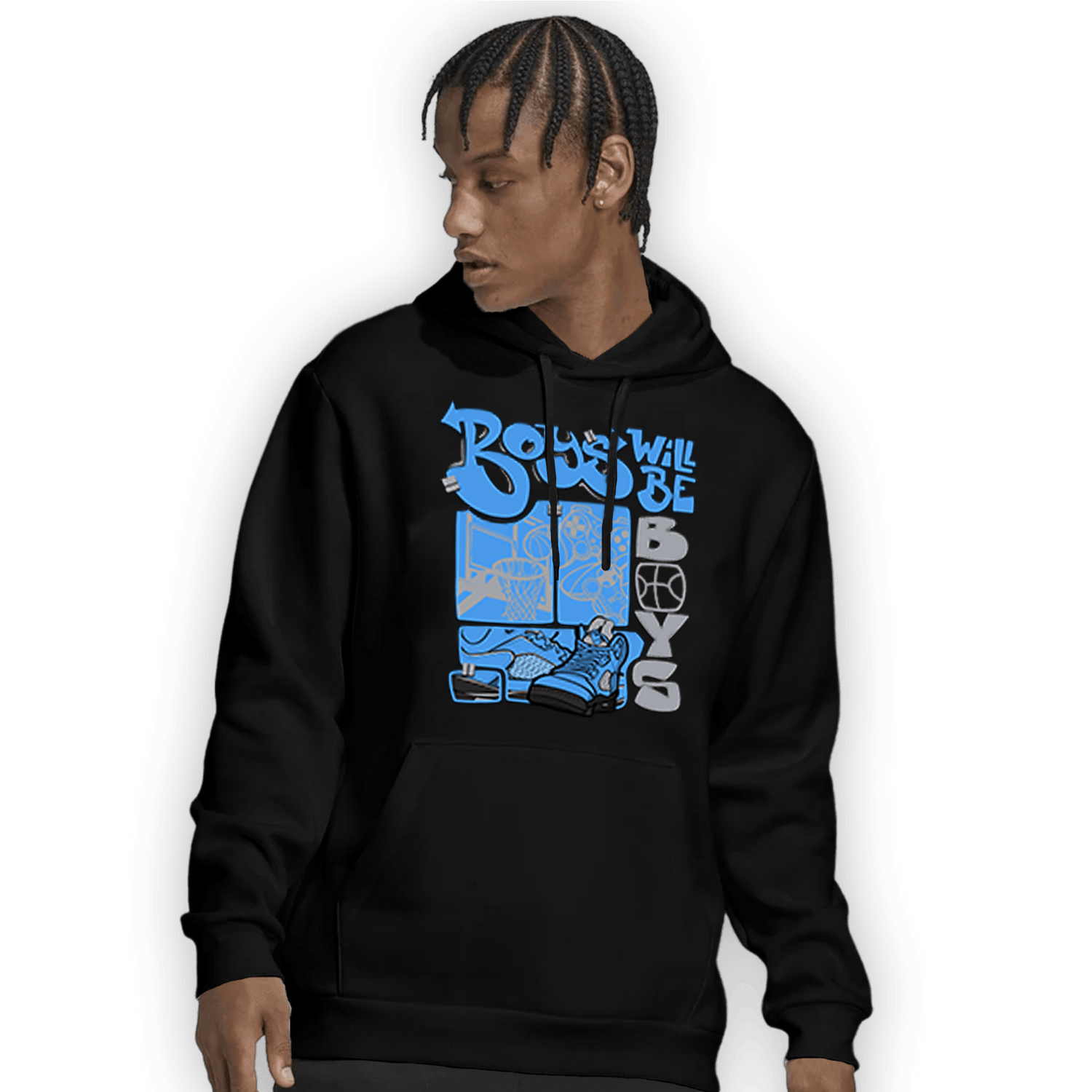 University Blue 5s Hoodie Match Boys Will Be Boys - NastyJamz