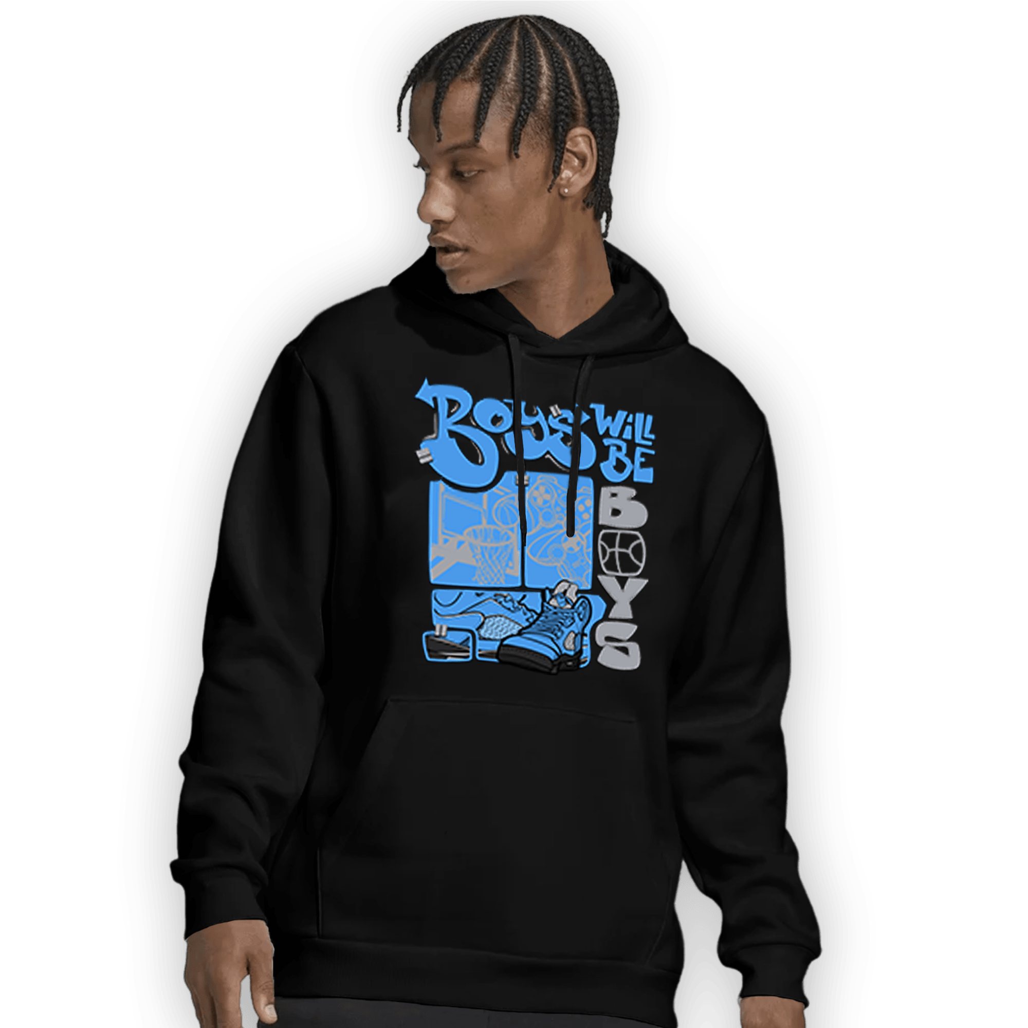 University Blue 5s Hoodie Match Boys Will Be Boys - NastyJamz