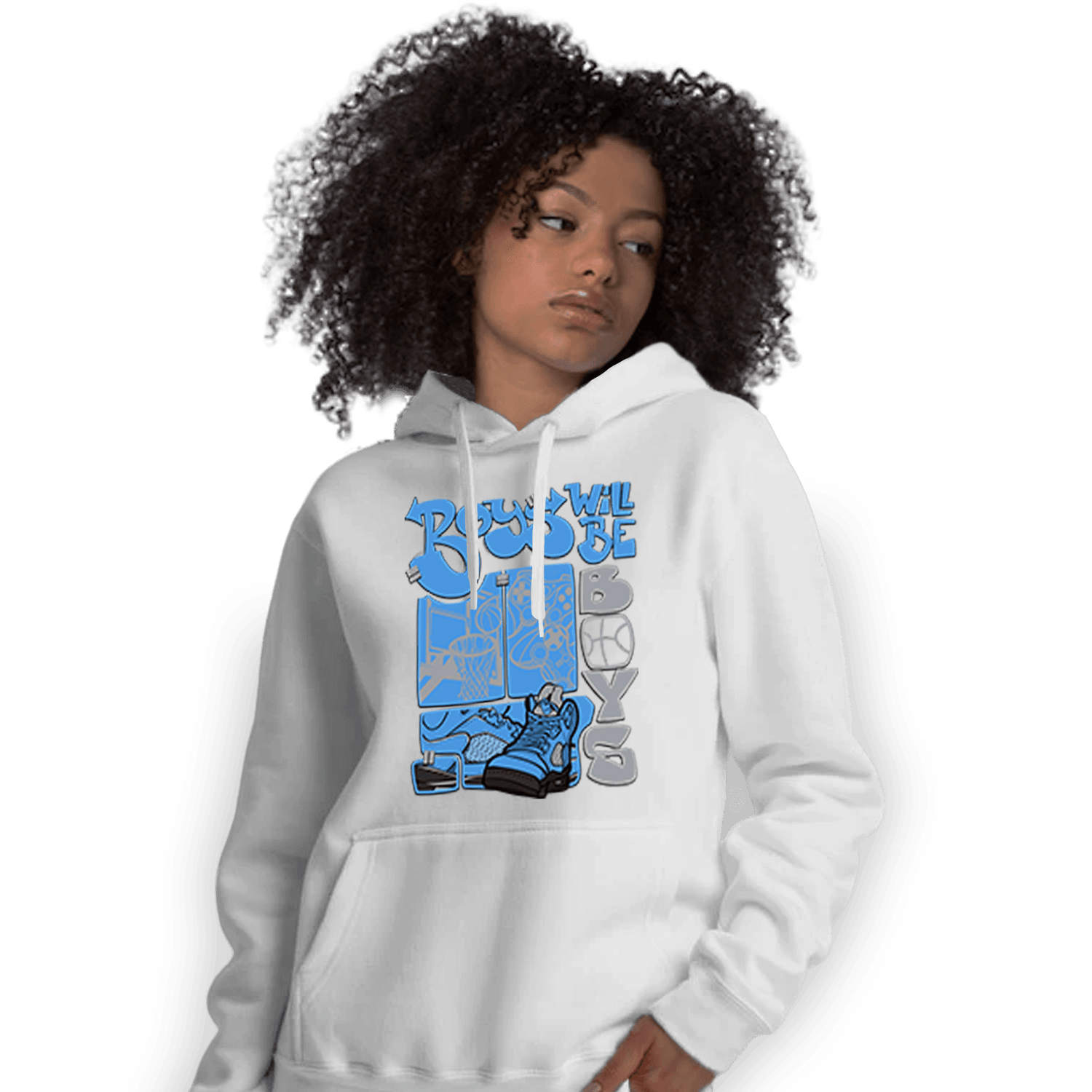 University Blue 5s Hoodie Match Boys Will Be Boys - NastyJamz
