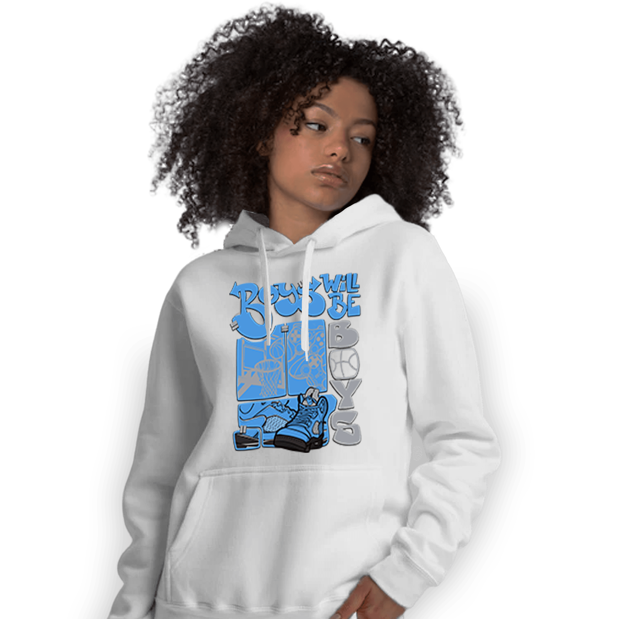 University Blue 5s Hoodie Match Boys Will Be Boys - NastyJamz