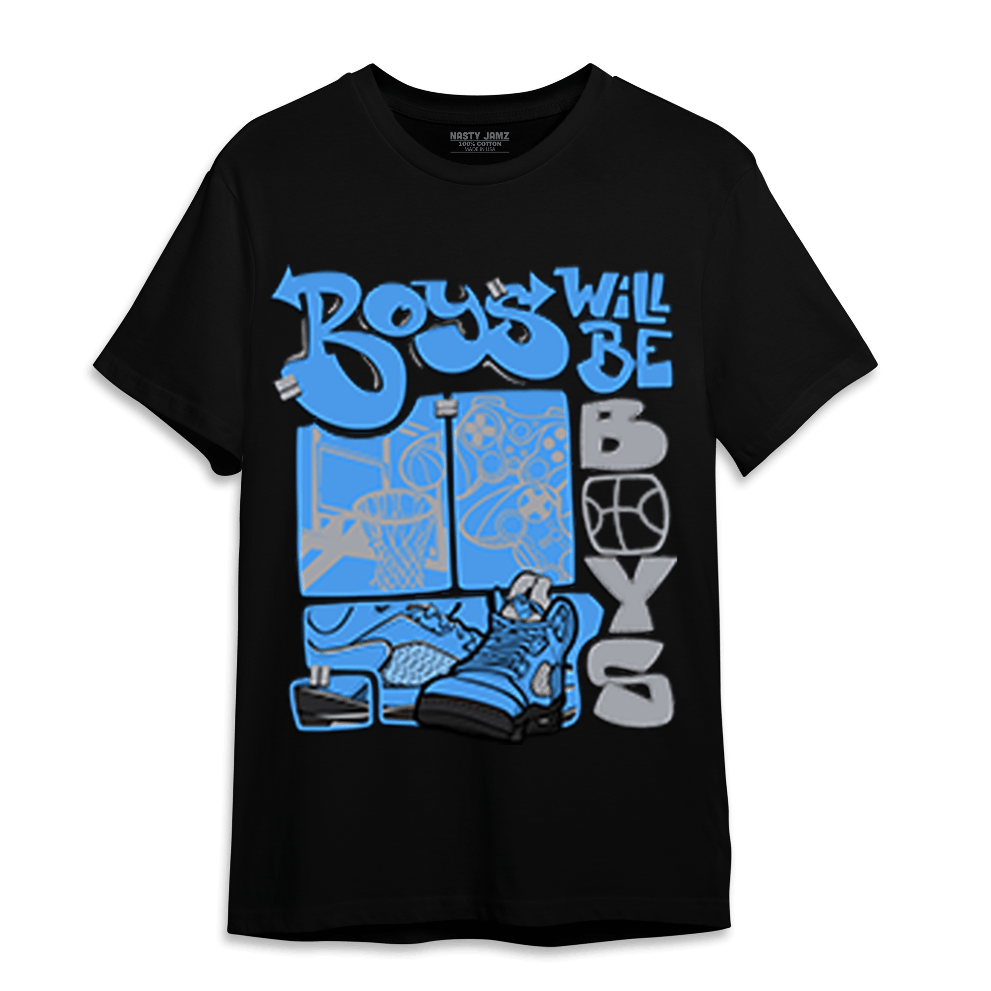 University Blue 5s T Shirt Match Boys Will Be Boys - NastyJamz