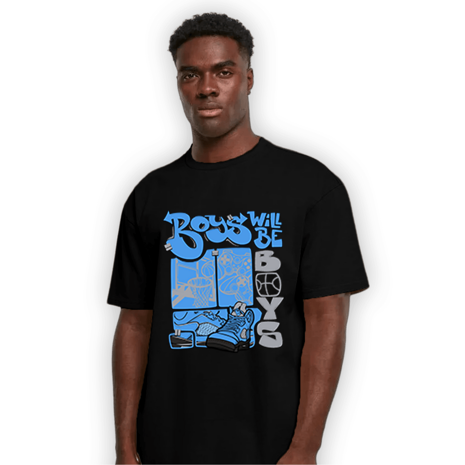 University Blue 5s T Shirt Match Boys Will Be Boys - NastyJamz