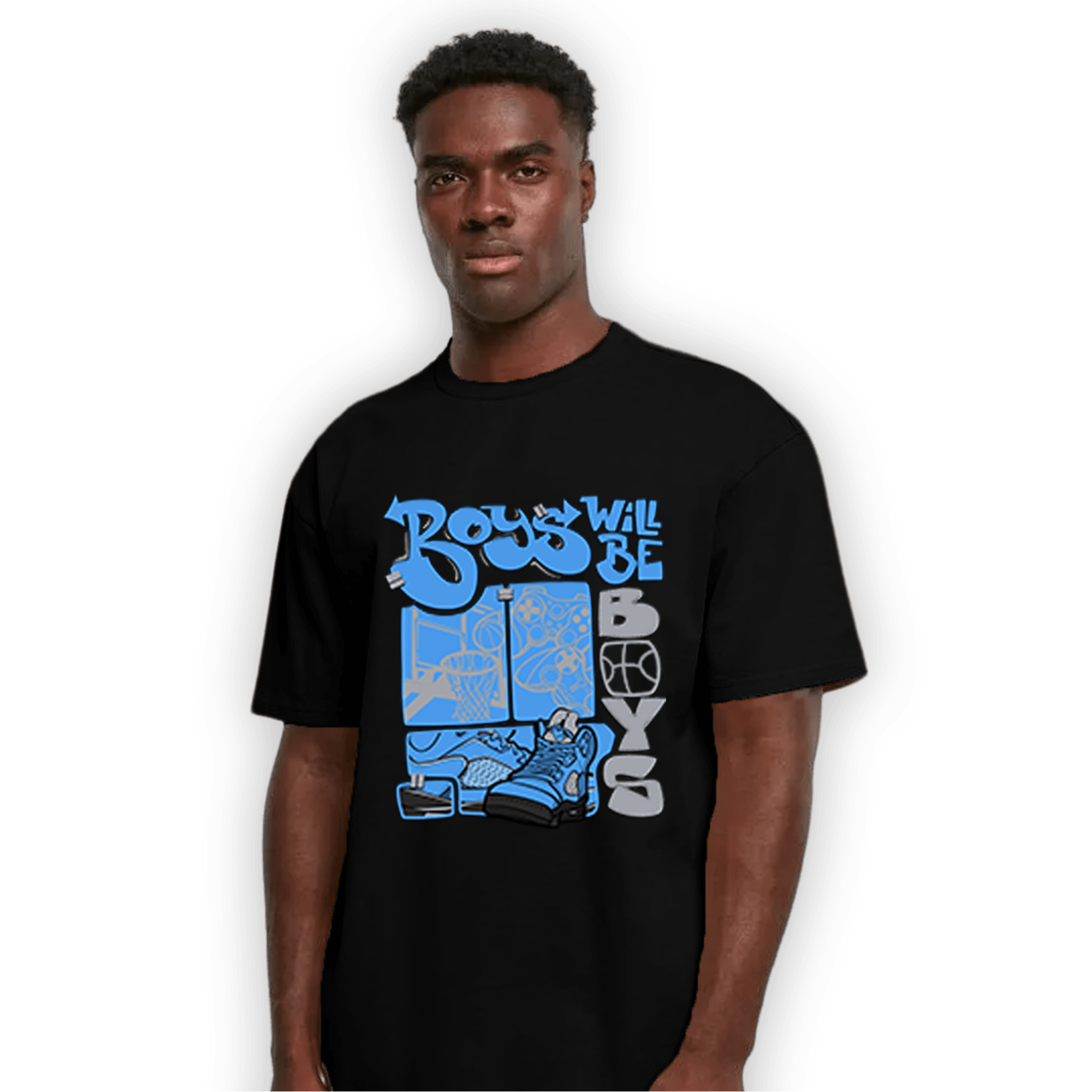 University Blue 5s T Shirt Match Boys Will Be Boys - NastyJamz