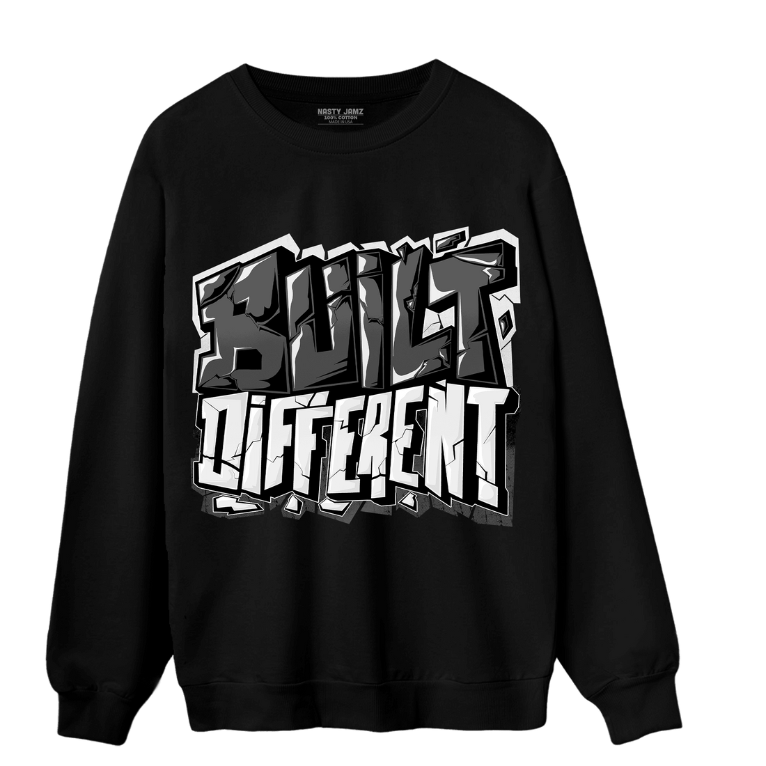 Black White 14s Sweatshirt Match Built Different - NastyJamz