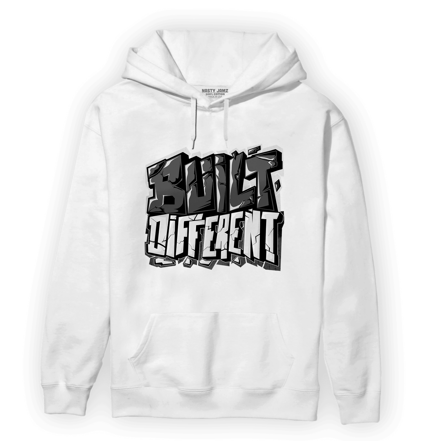 Black White 14s Hoodie Match Built Different - NastyJamz