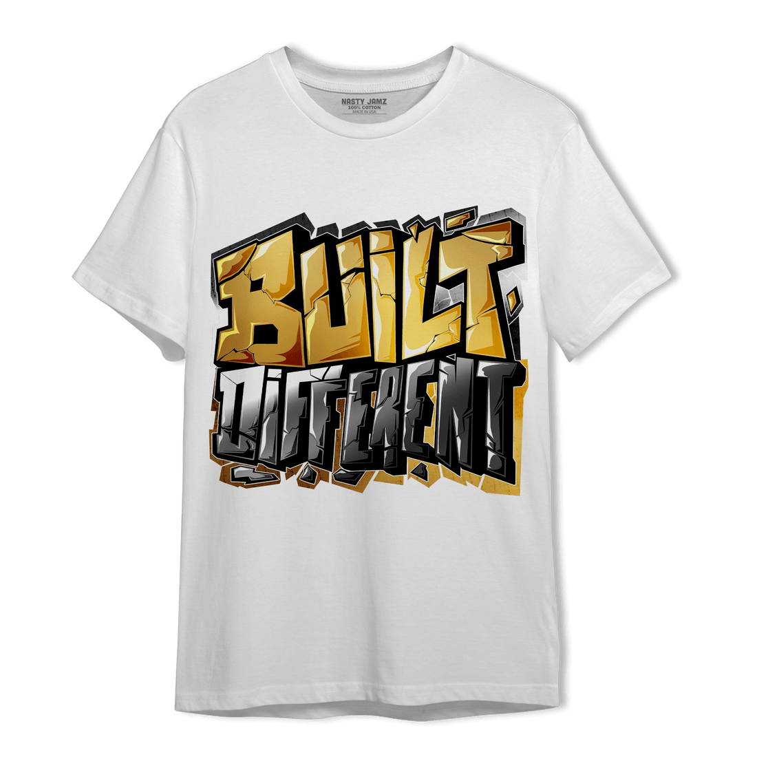 Mid SE Black Gold 1s T Shirt Match Built Different - NastyJamz
