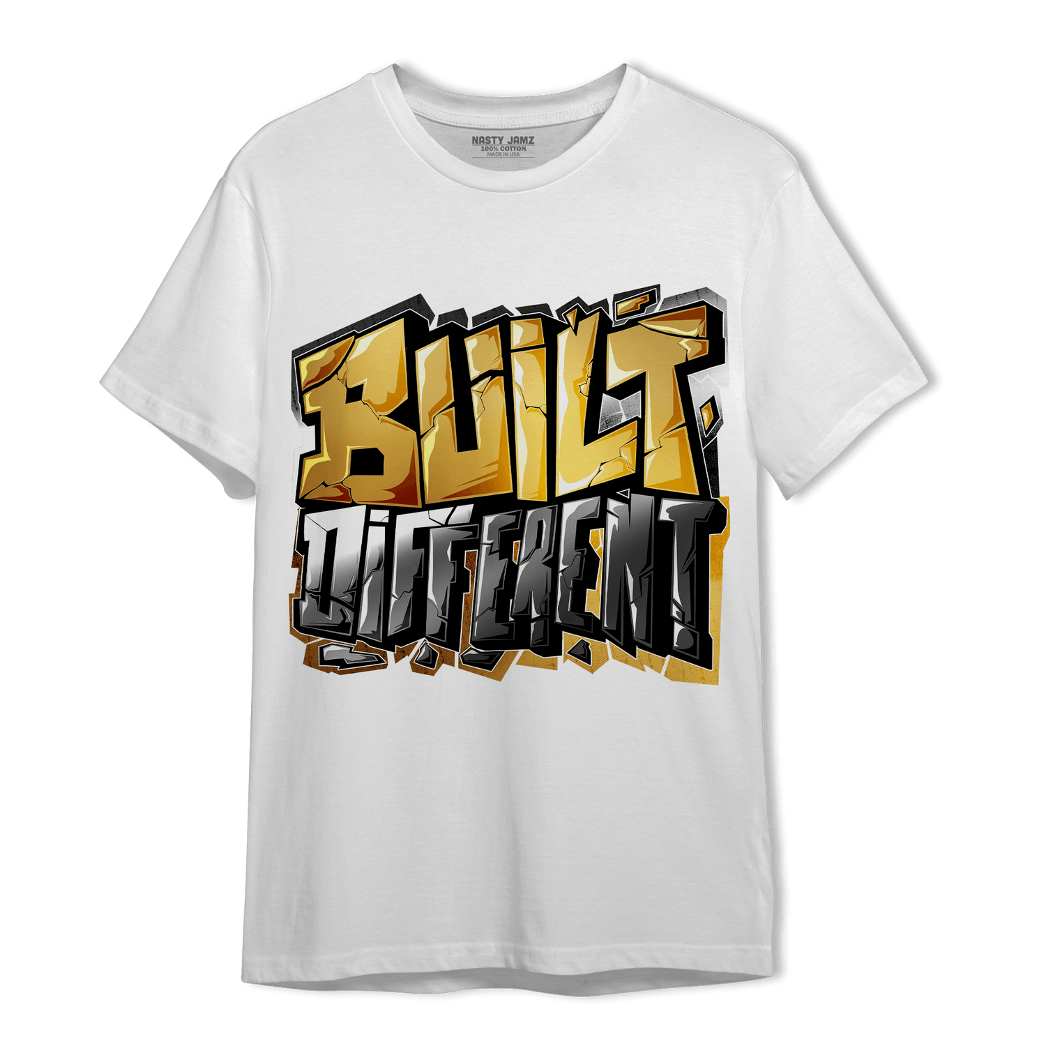Mid SE Black Gold 1s T Shirt Match Built Different - NastyJamz