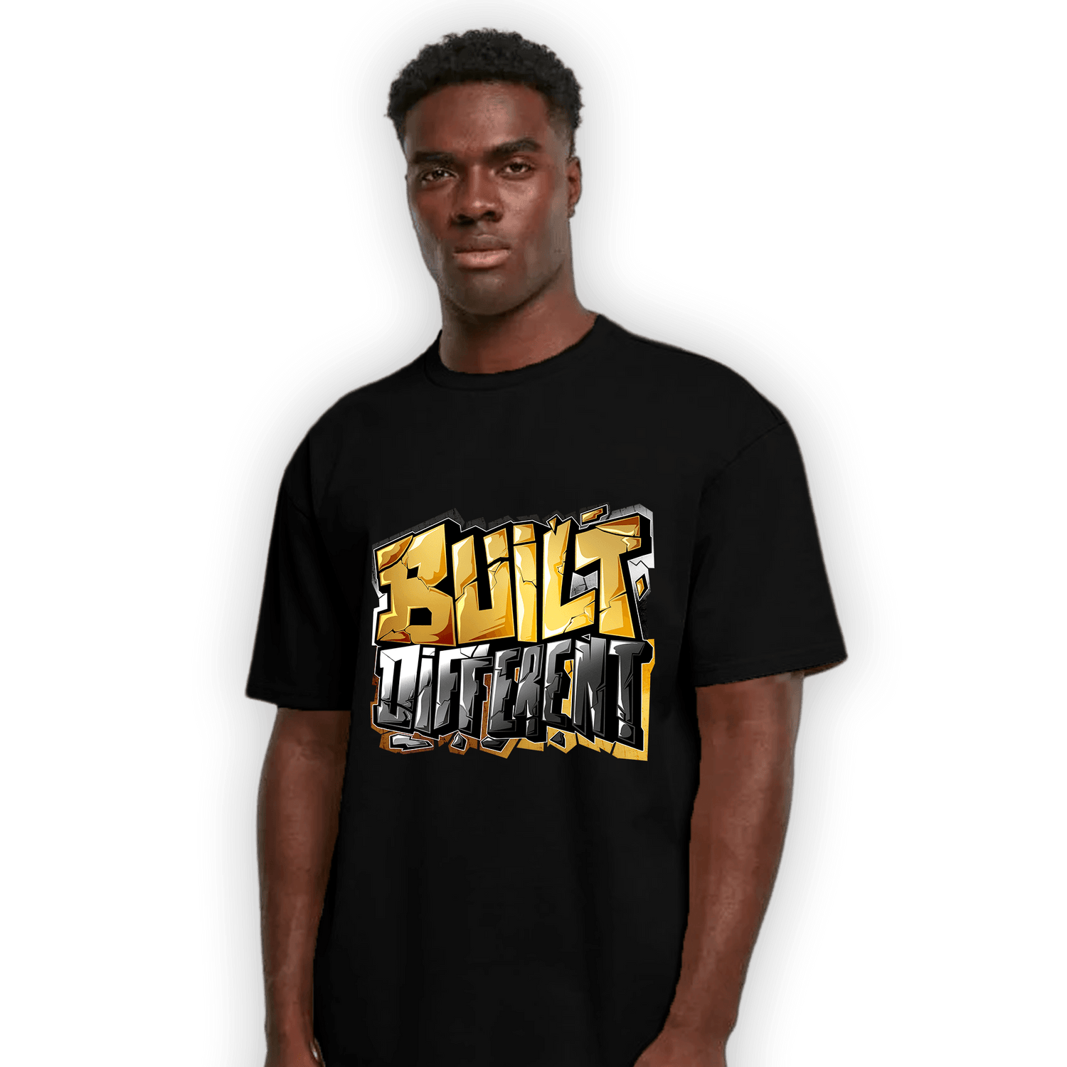 Mid SE Black Gold 1s T Shirt Match Built Different - NastyJamz