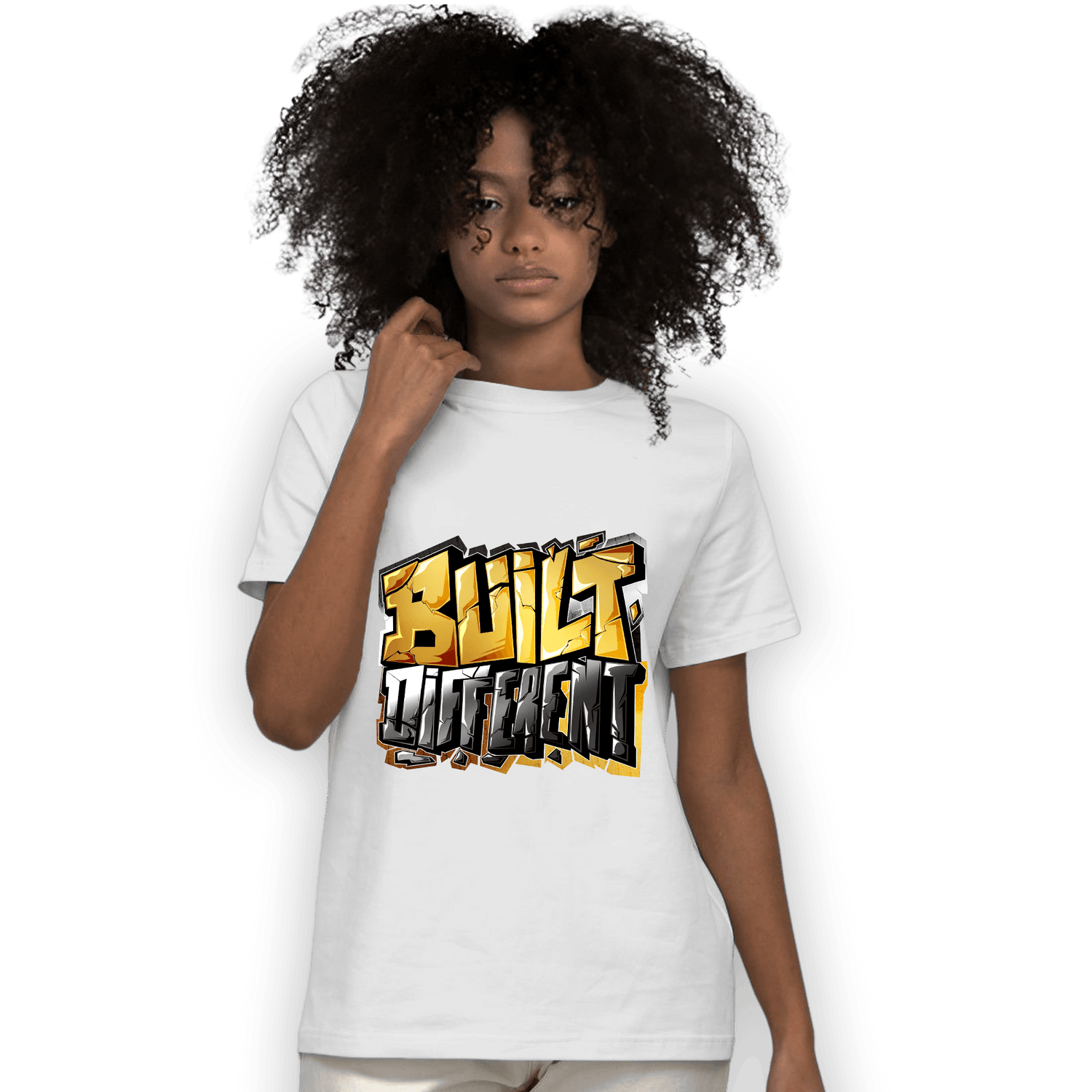 Mid SE Black Gold 1s T Shirt Match Built Different - NastyJamz