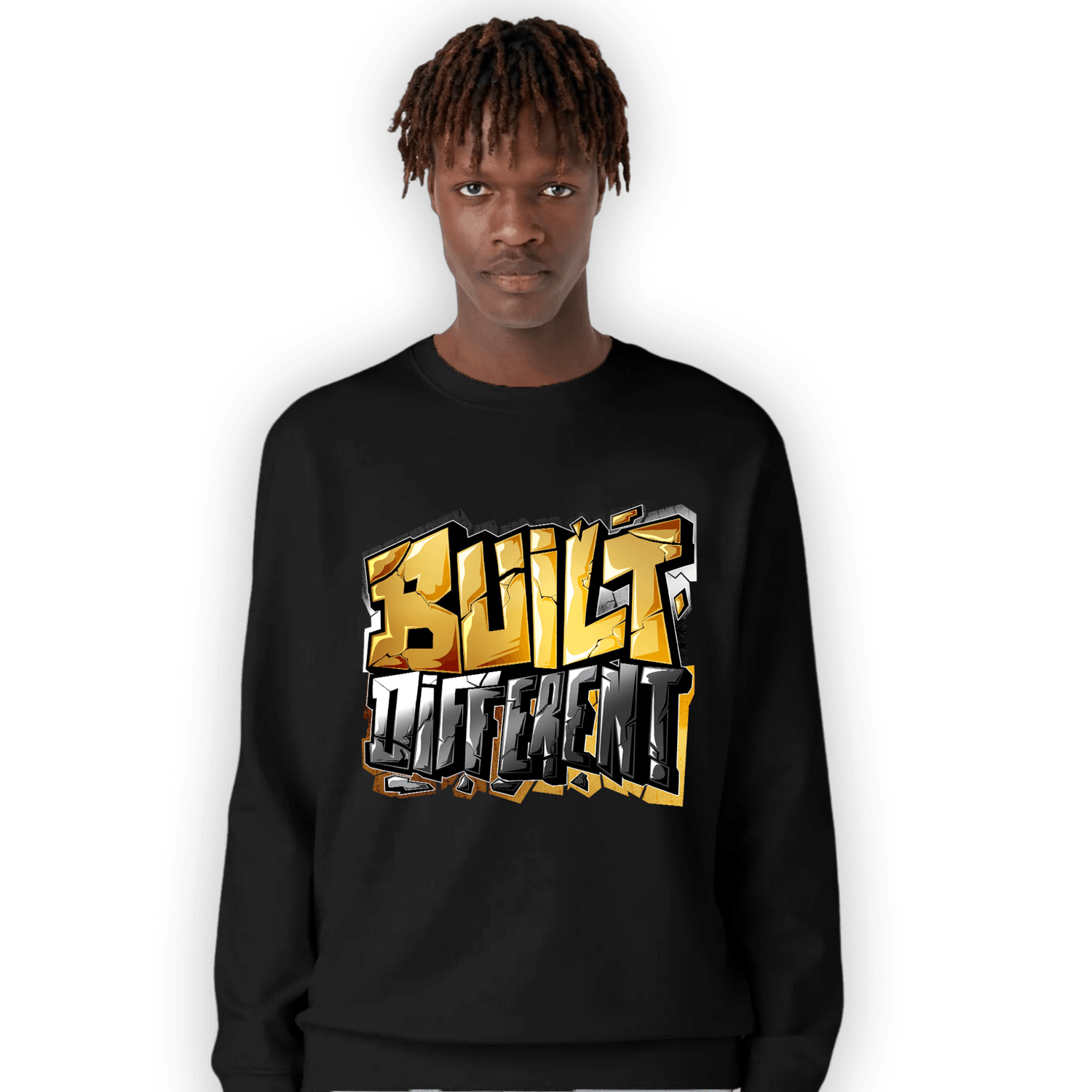 Mid SE Black Gold 1s Sweatshirt Match Built Different - NastyJamz