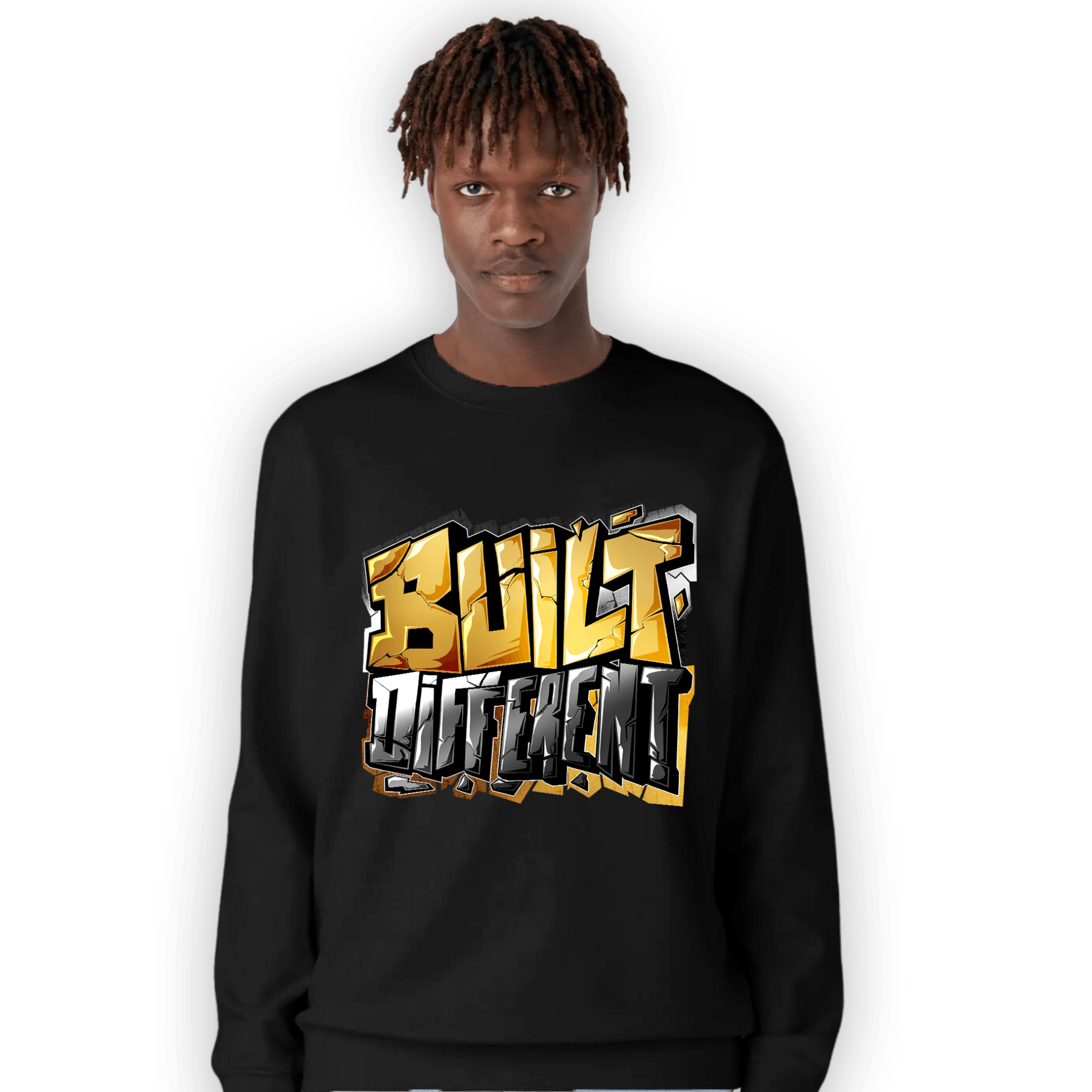 Mid SE Black Gold 1s Sweatshirt Match Built Different - NastyJamz