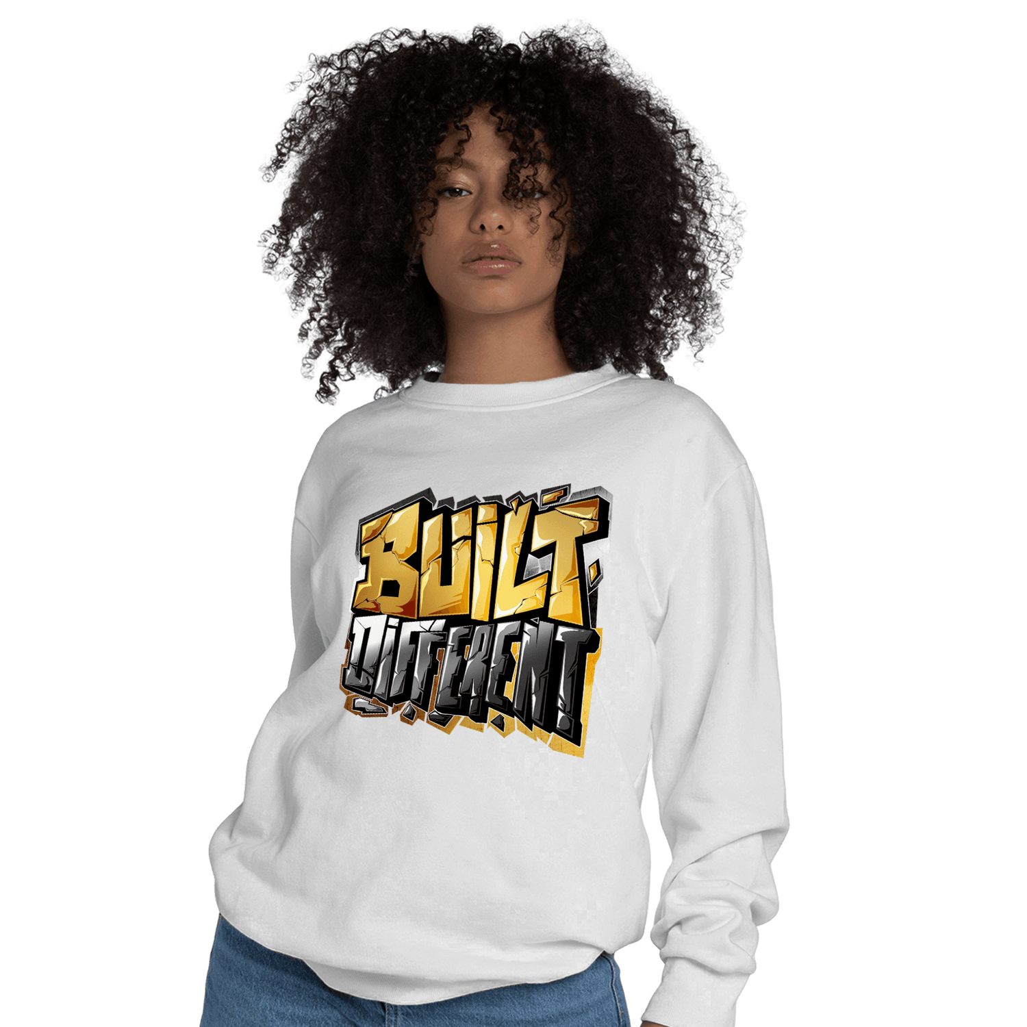 Mid SE Black Gold 1s Sweatshirt Match Built Different - NastyJamz