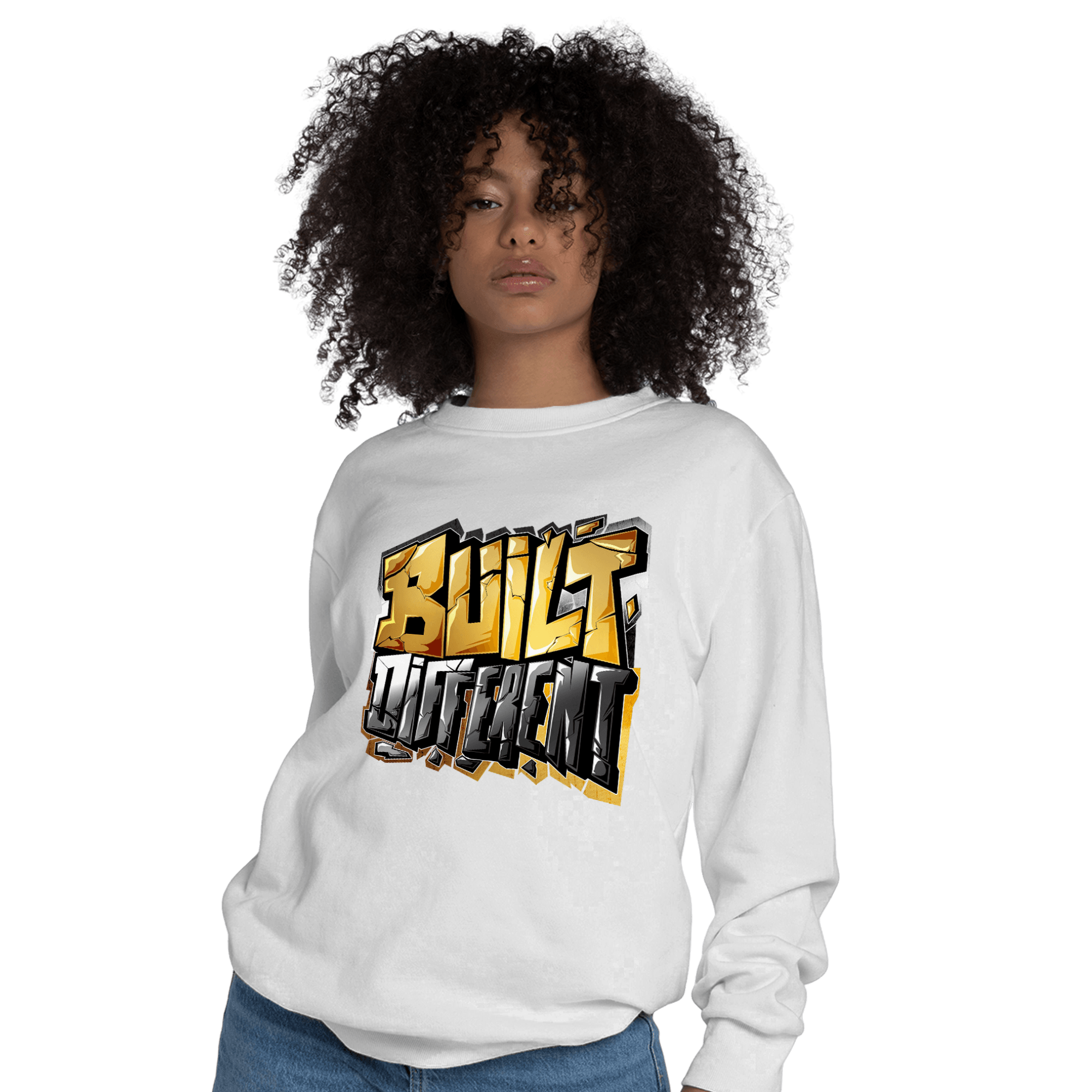 Mid SE Black Gold 1s Sweatshirt Match Built Different - NastyJamz