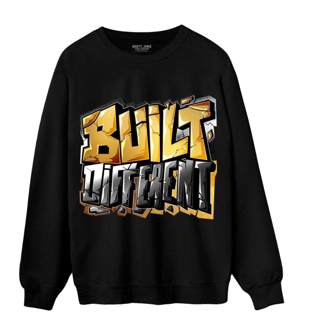 Mid SE Black Gold 1s Sweatshirt Match Built Different - NastyJamz