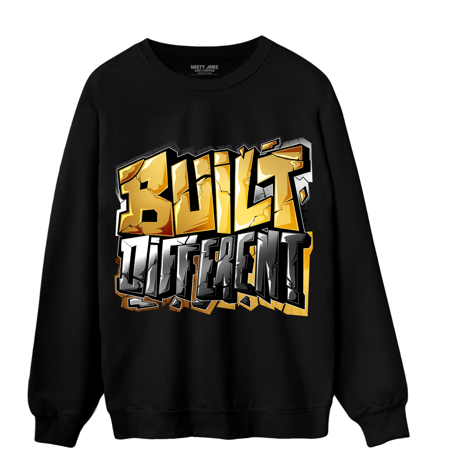 Mid SE Black Gold 1s Sweatshirt Match Built Different - NastyJamz
