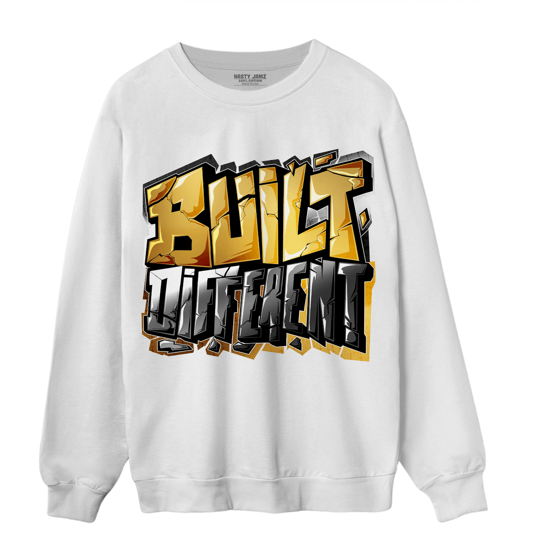 Mid SE Black Gold 1s Sweatshirt Match Built Different - NastyJamz