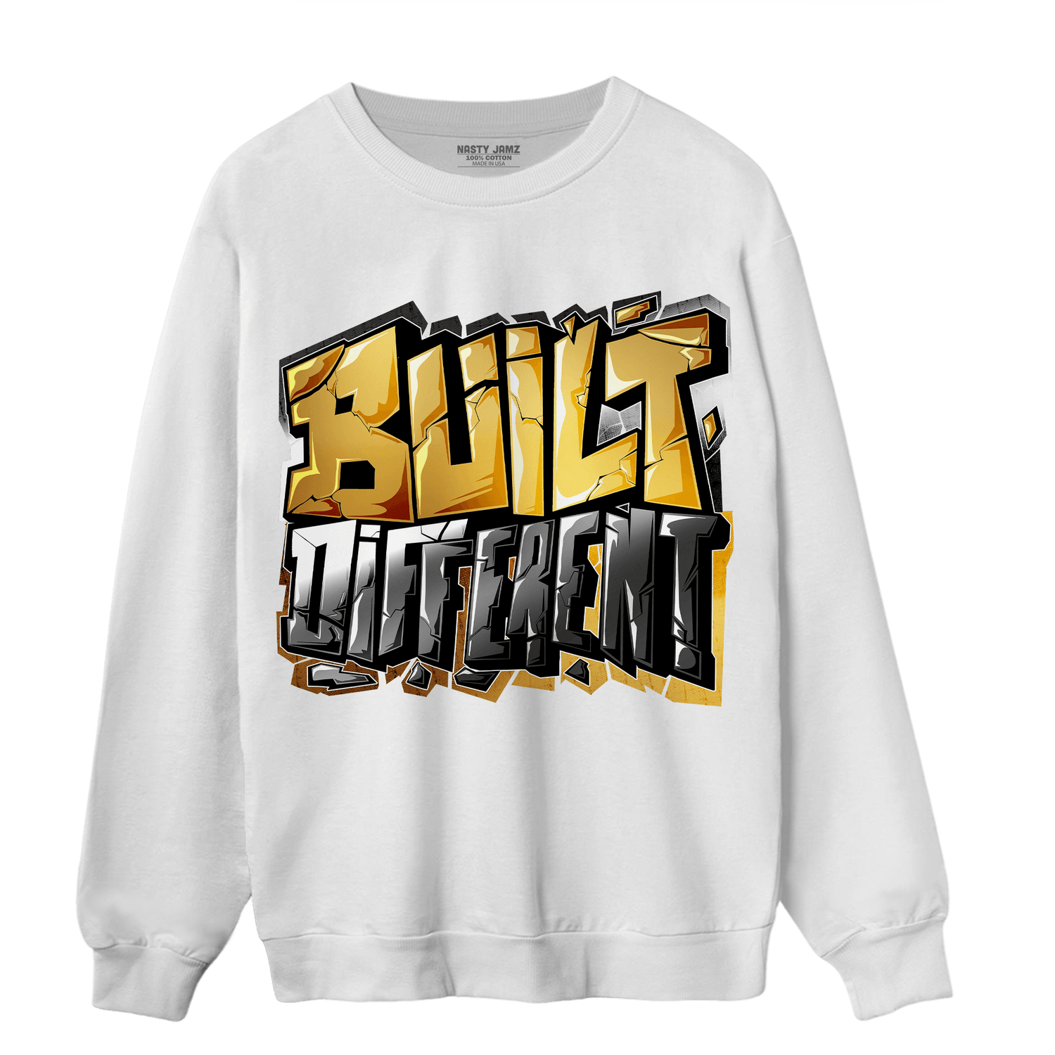 Mid SE Black Gold 1s Sweatshirt Match Built Different - NastyJamz