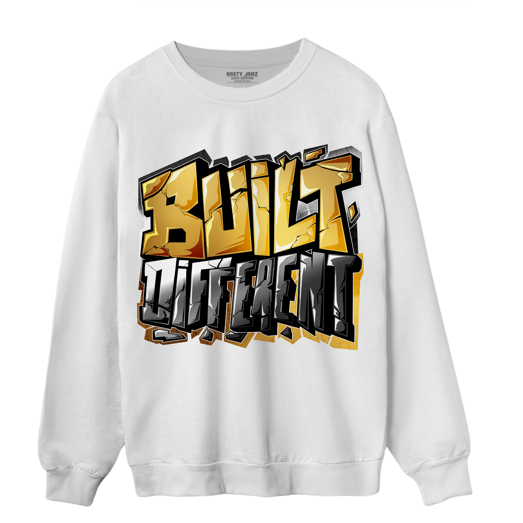 Mid SE Black Gold 1s Sweatshirt Match Built Different - NastyJamz