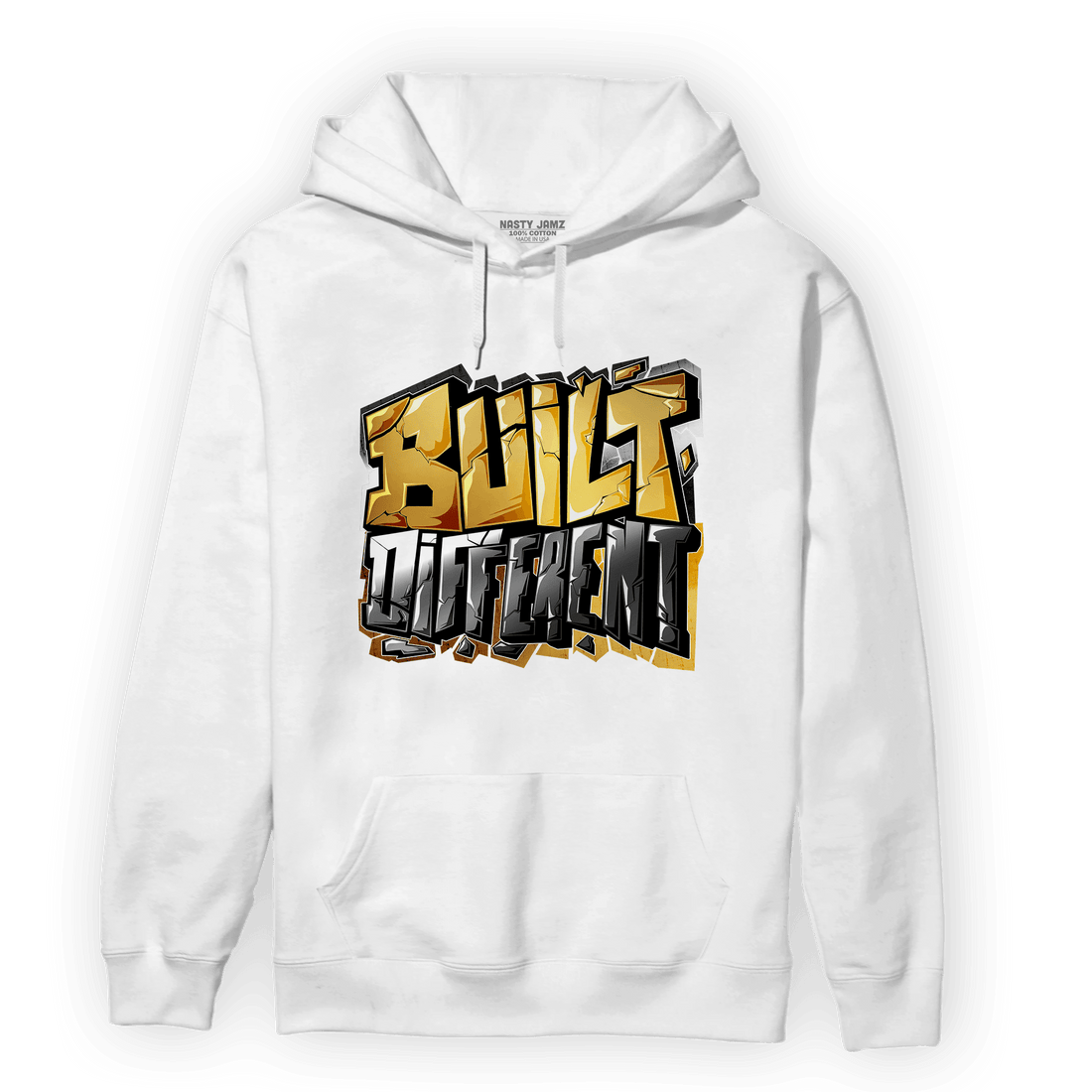 Mid SE Black Gold 1s Hoodie Match Built Different - NastyJamz