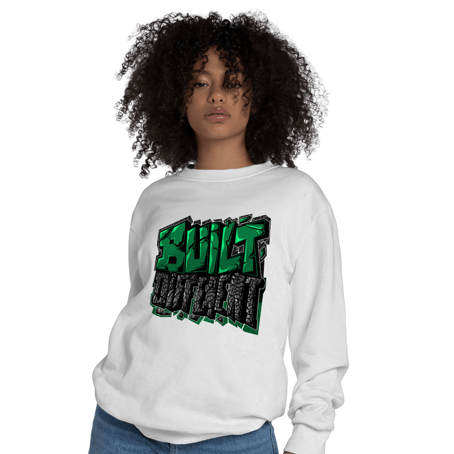 Lucky Green 3s Sweatshirt Match Built Different - NastyJamz
