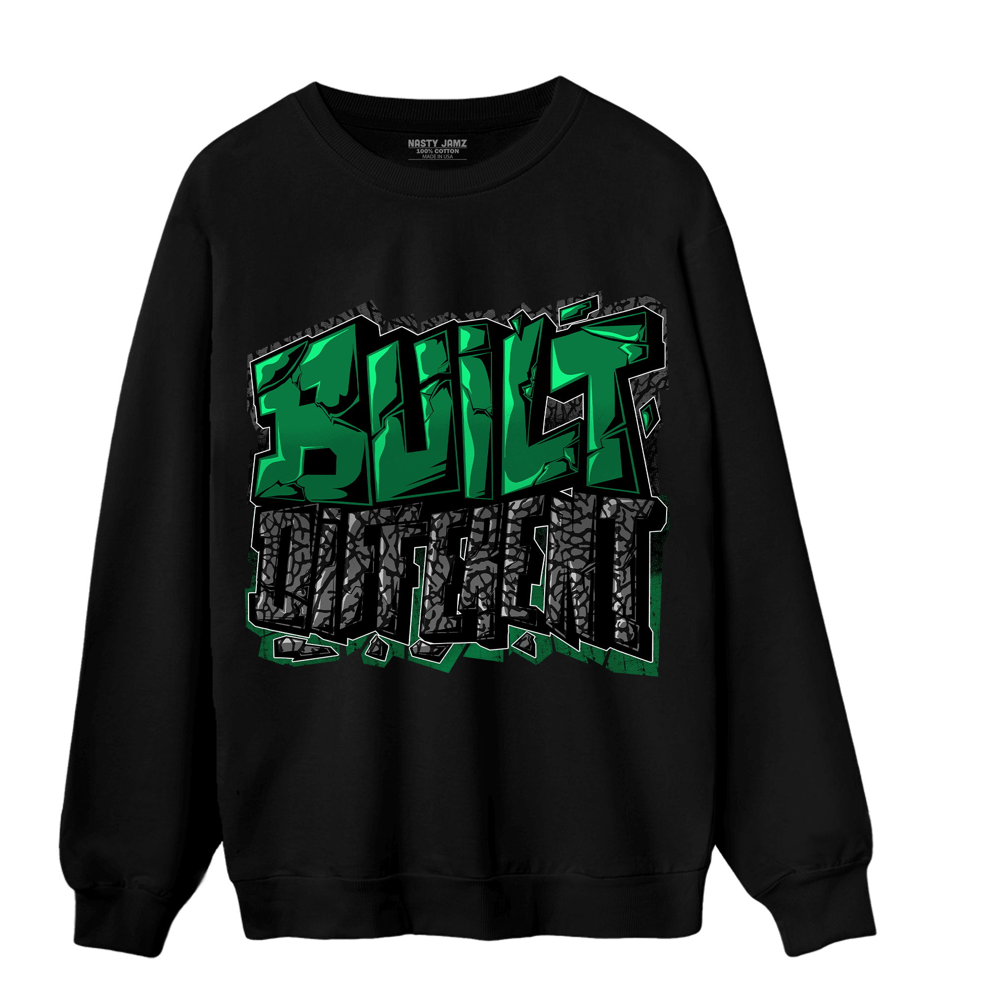 Lucky Green 3s Sweatshirt Match Built Different - NastyJamz