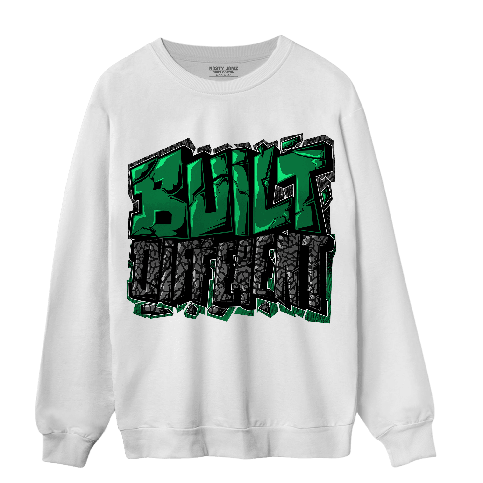 Lucky Green 3s Sweatshirt Match Built Different - NastyJamz