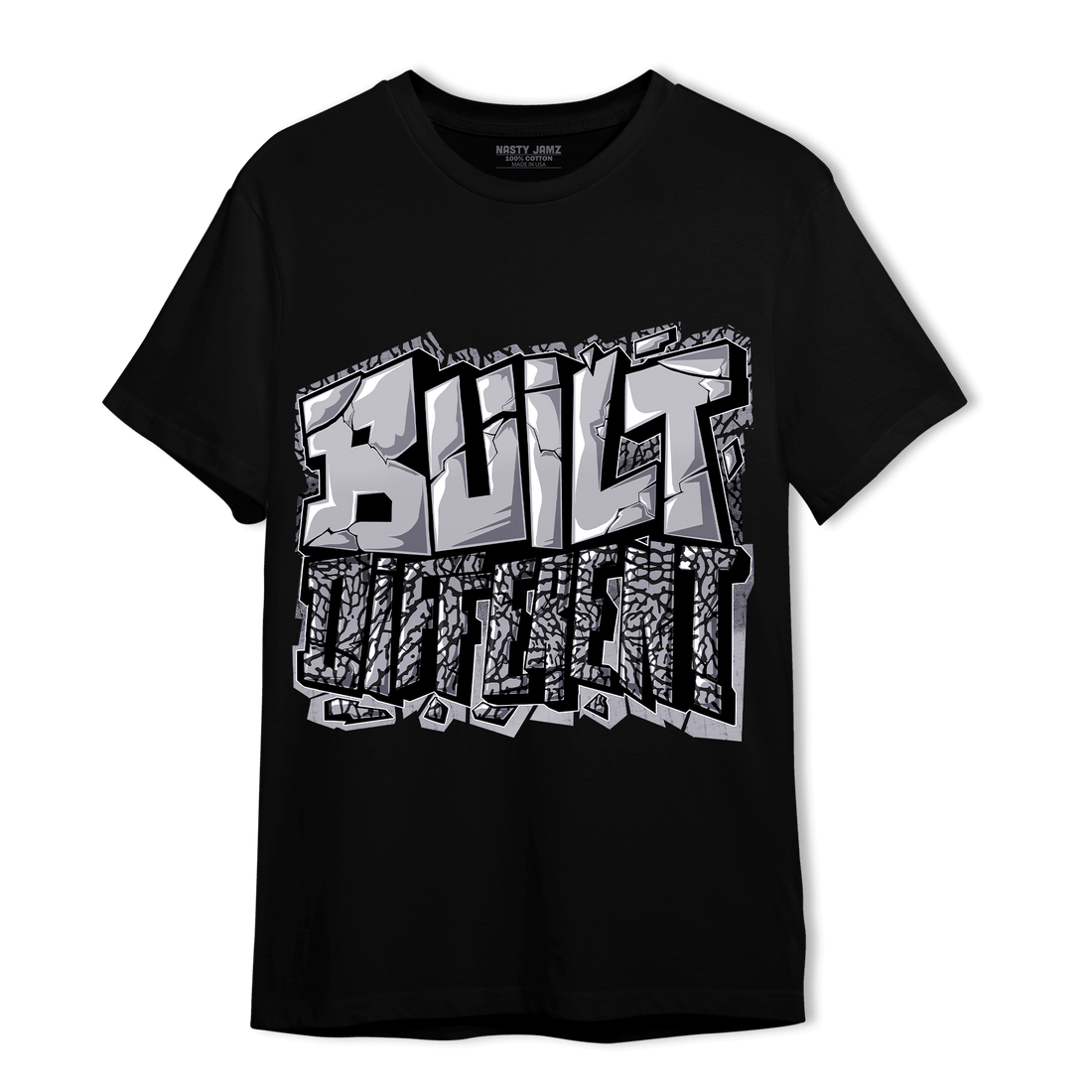 Off Noir 3s T Shirt Match Built Different - NastyJamz