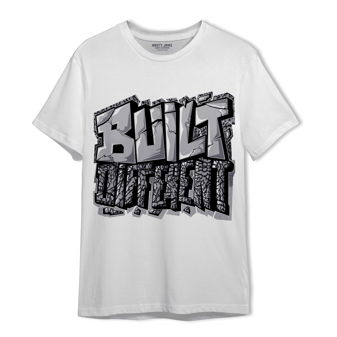 Off Noir 3s T Shirt Match Built Different - NastyJamz