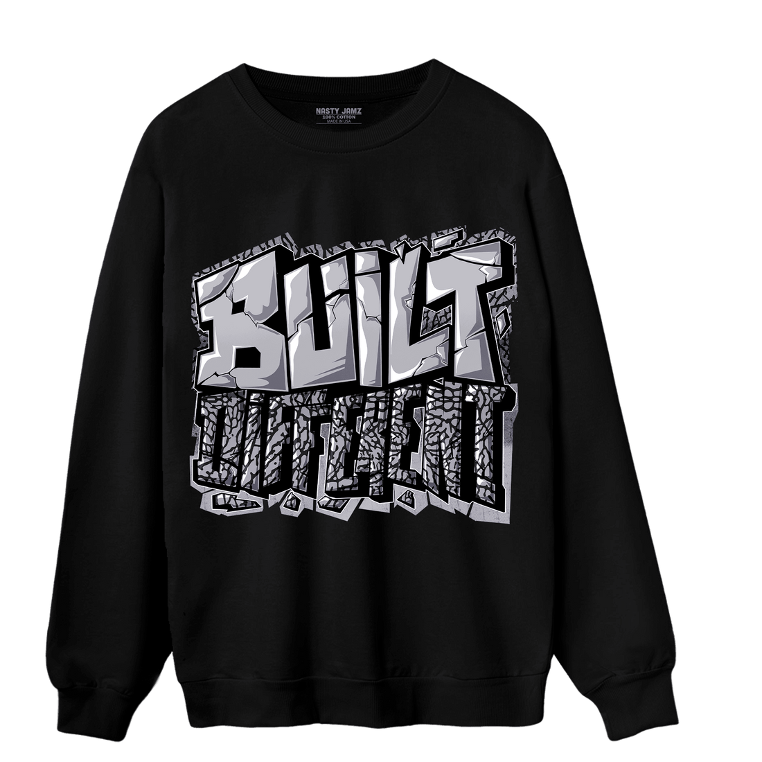 Off Noir 3s Sweatshirt Match Built Different - NastyJamz
