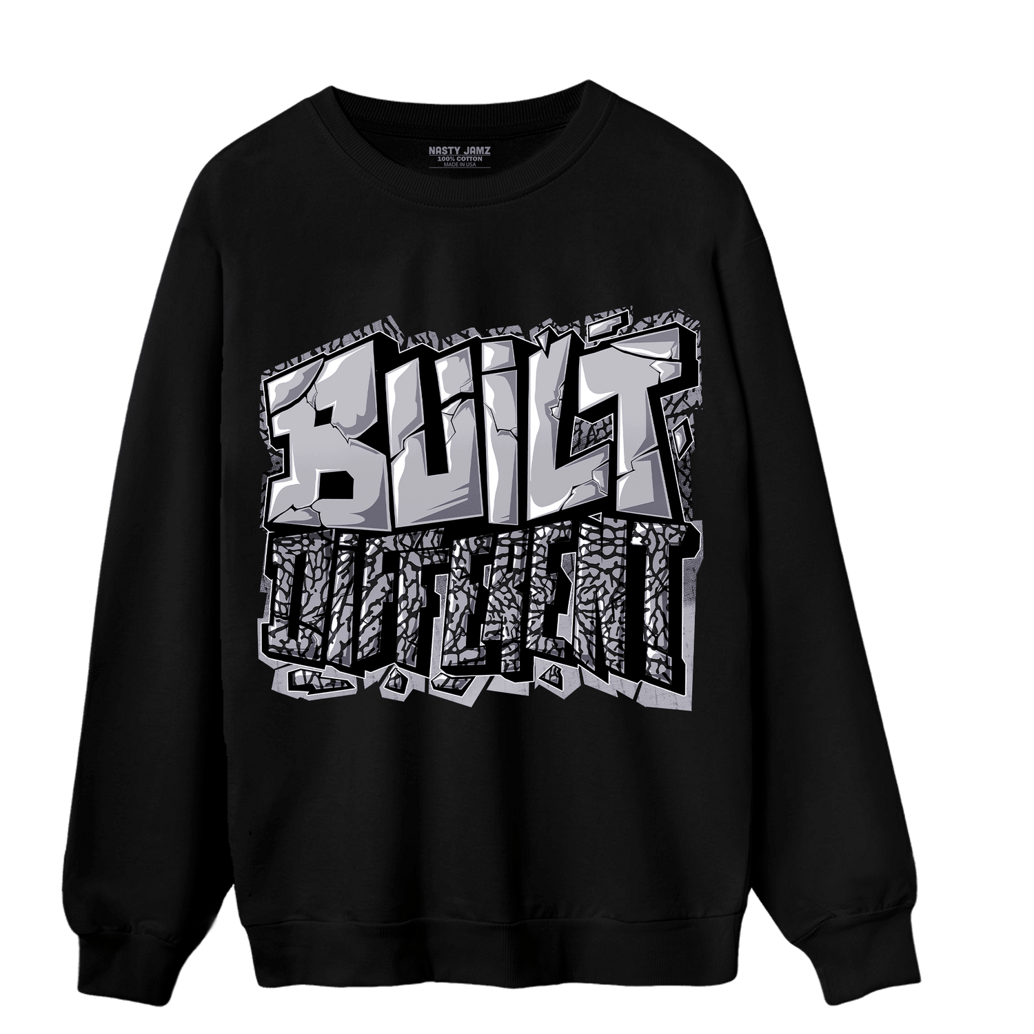 Off Noir 3s Sweatshirt Match Built Different - NastyJamz