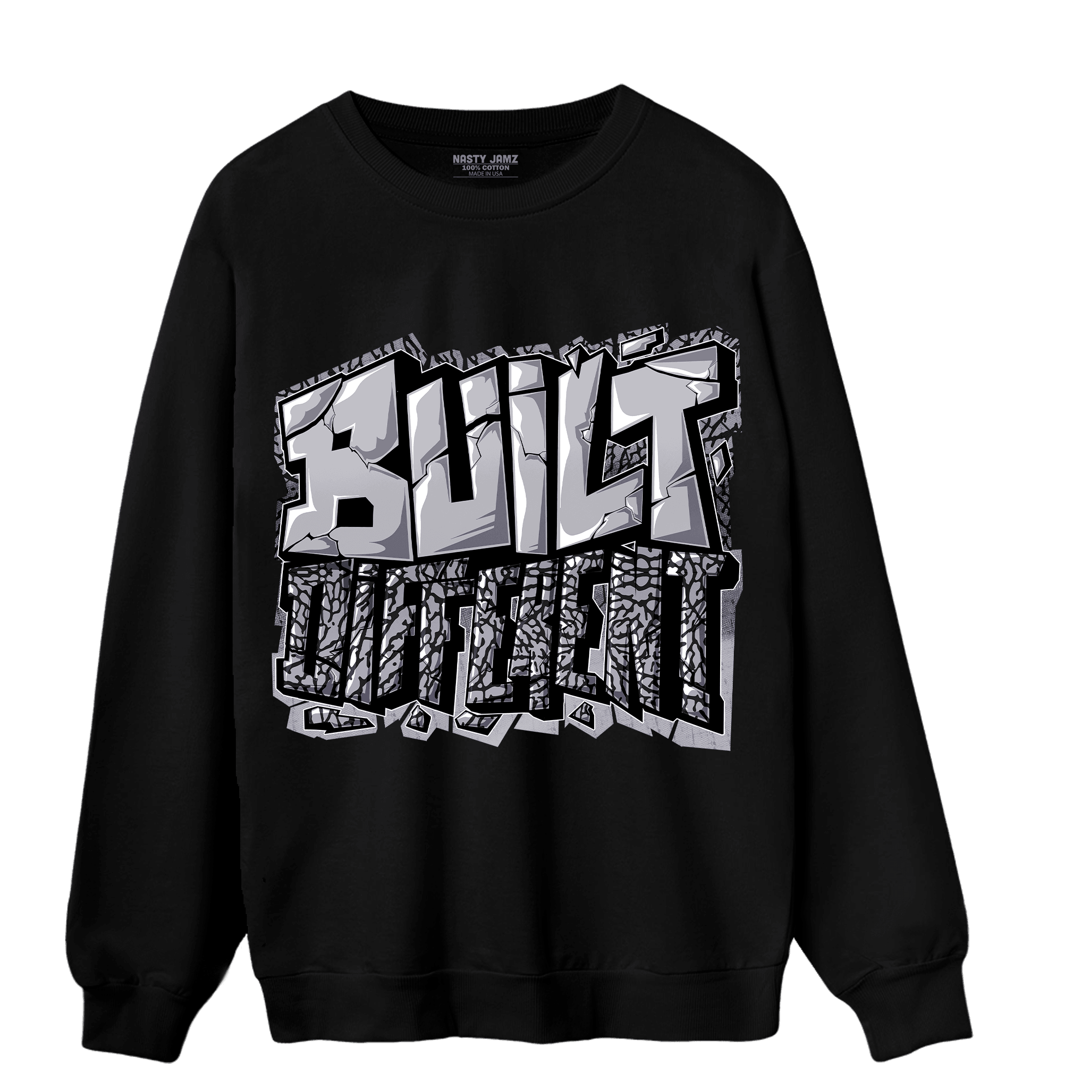 Off Noir 3s Sweatshirt Match Built Different - NastyJamz