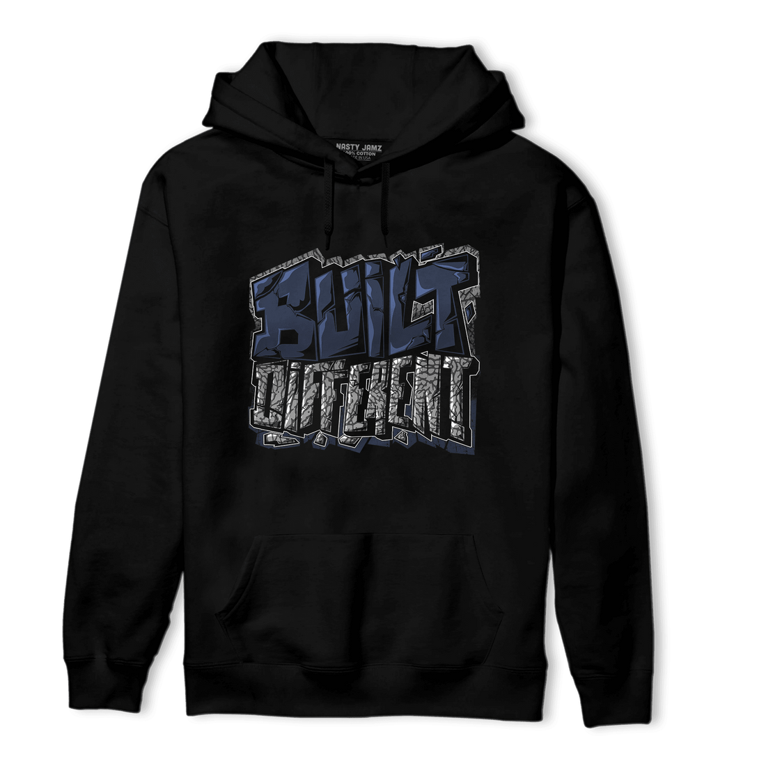 White Navy 3s Hoodie Match Built Different - NastyJamz