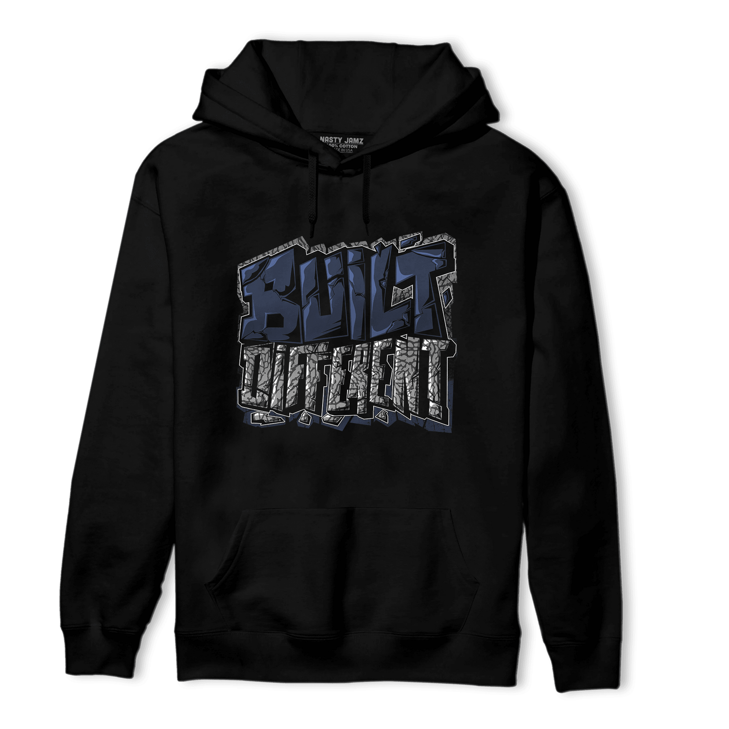 White Navy 3s Hoodie Match Built Different - NastyJamz