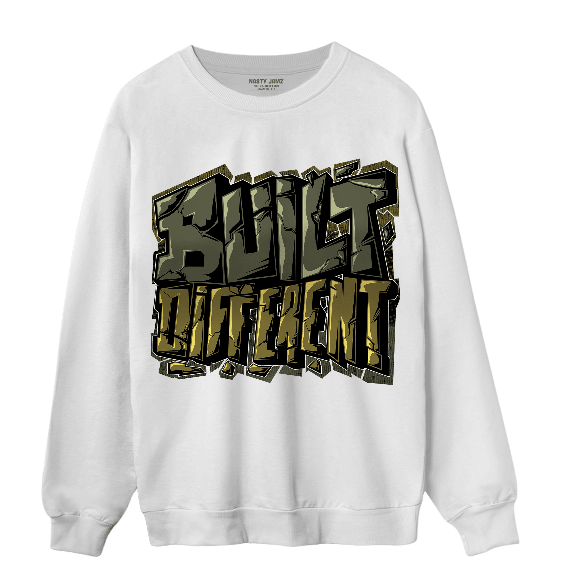 SE Craft Medium Olive 4s Sweatshirt Match Built Different - NastyJamz