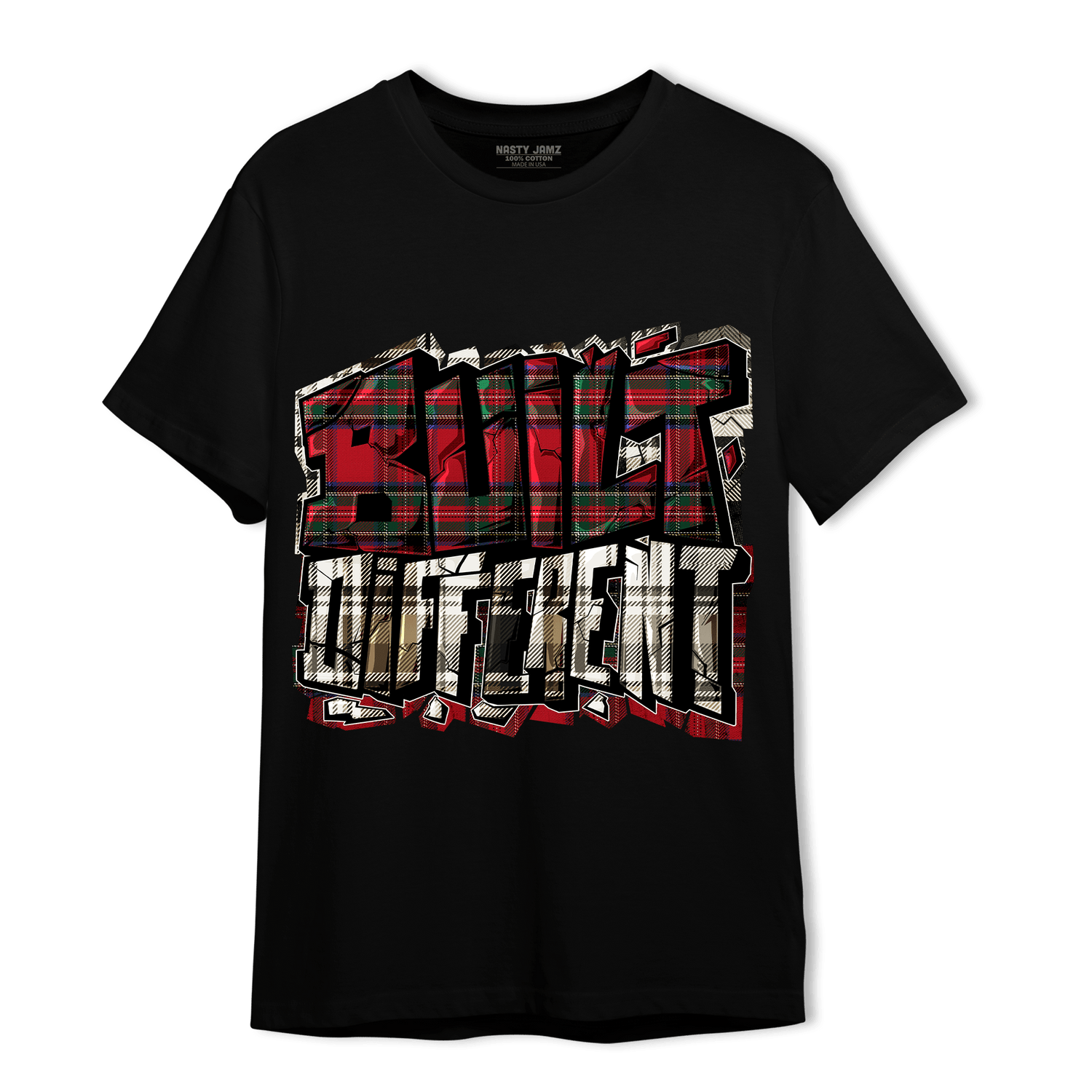 Plaid 5s T Shirt Match Built Different - NastyJamz