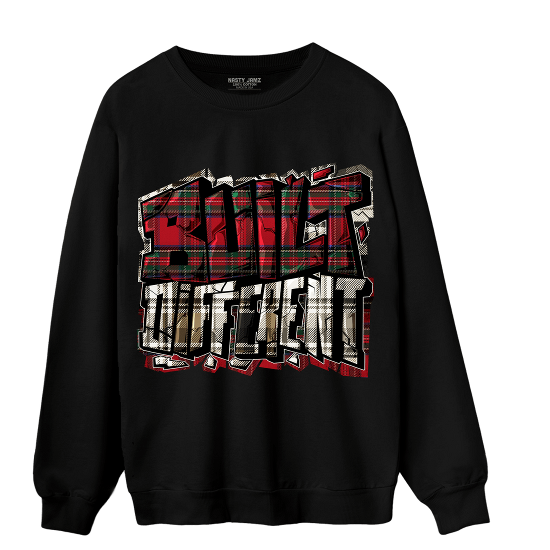 Plaid 5s Sweatshirt Match Built Different - NastyJamz
