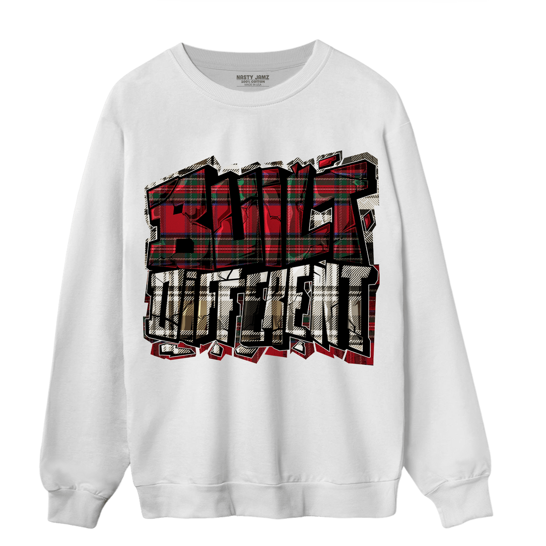 Plaid 5s Sweatshirt Match Built Different - NastyJamz