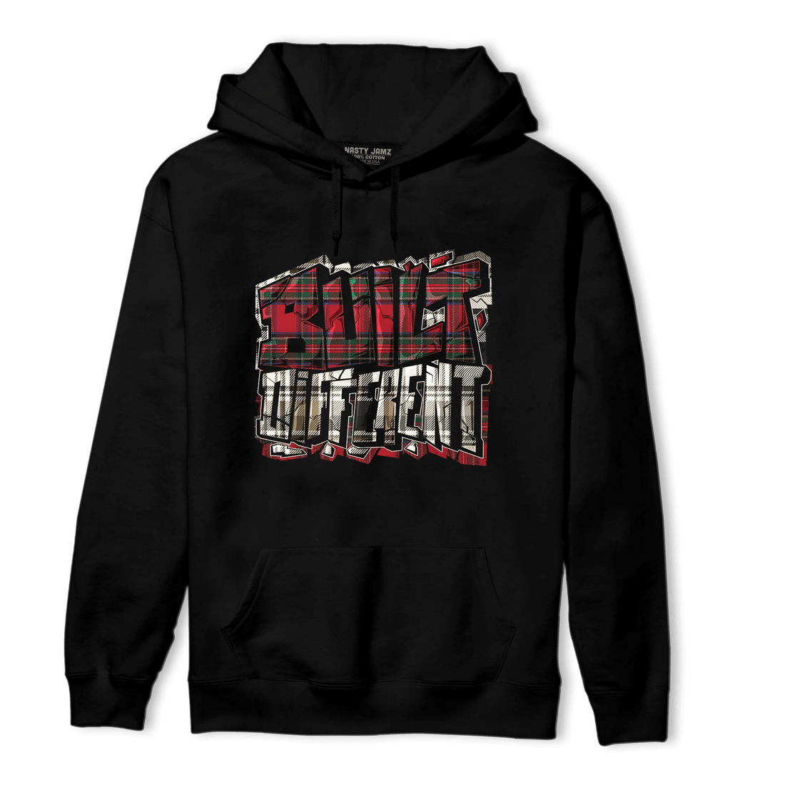 Plaid 5s Hoodie Match Built Different - NastyJamz