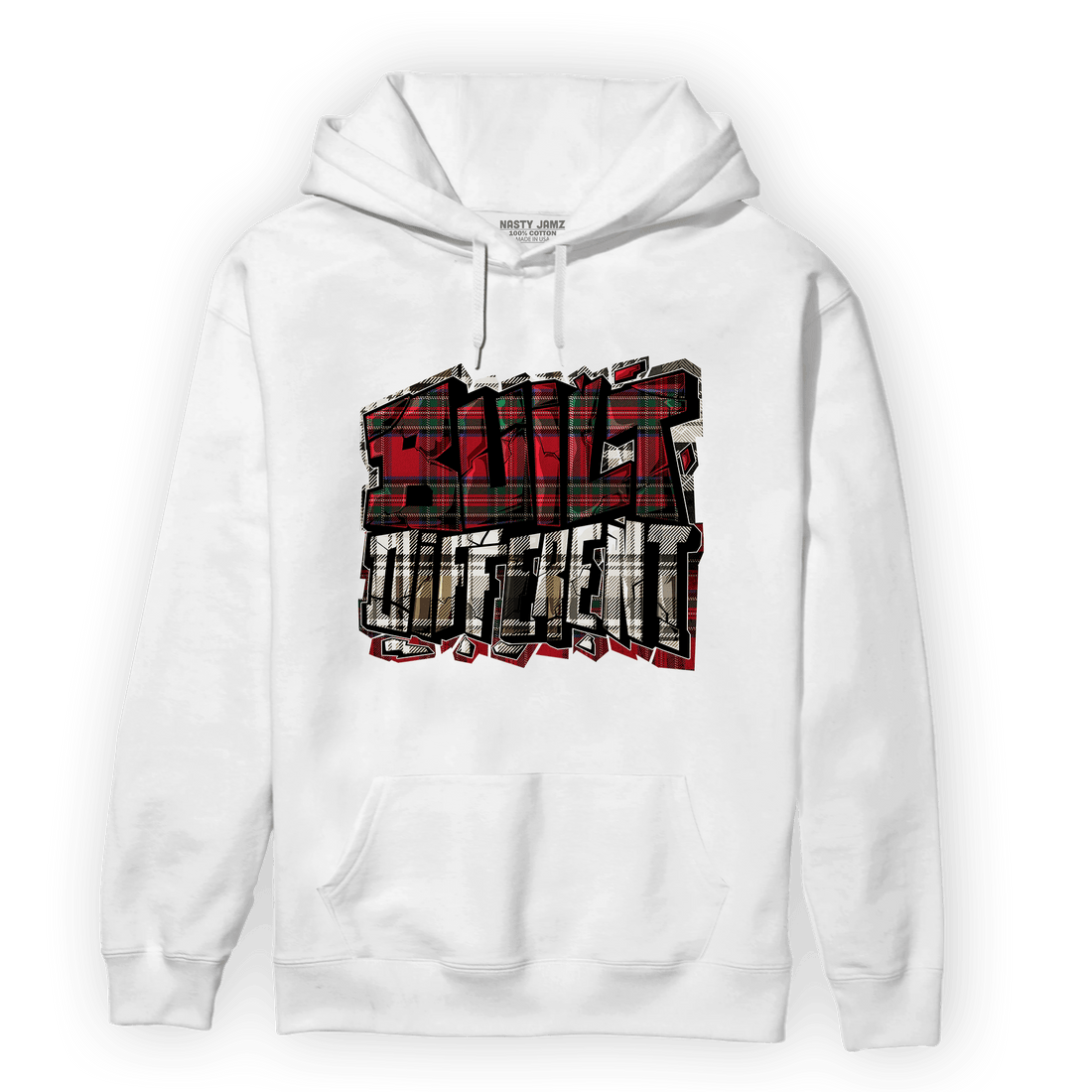 Plaid 5s Hoodie Match Built Different - NastyJamz
