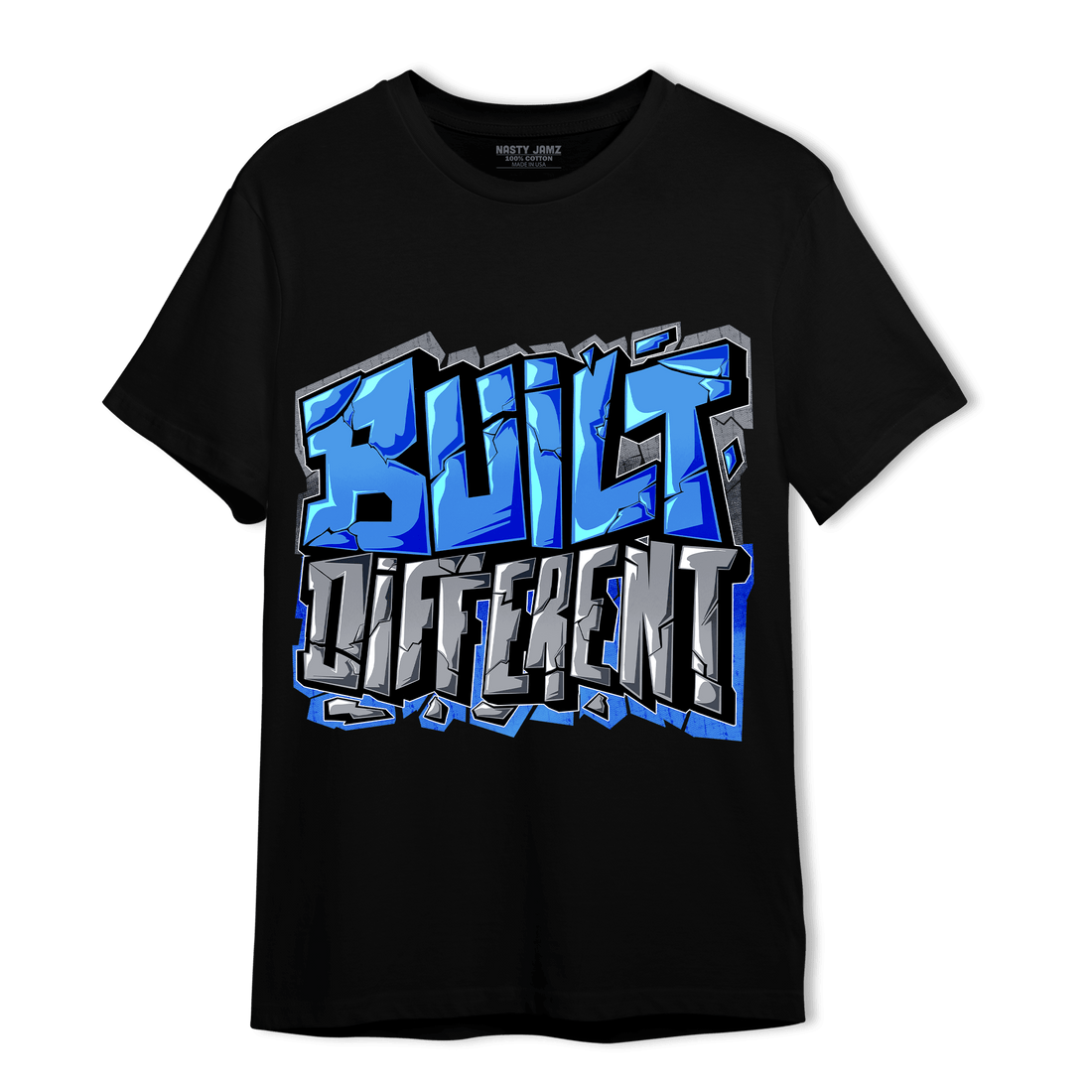 University Blue 5s T Shirt Match Built Different - NastyJamz
